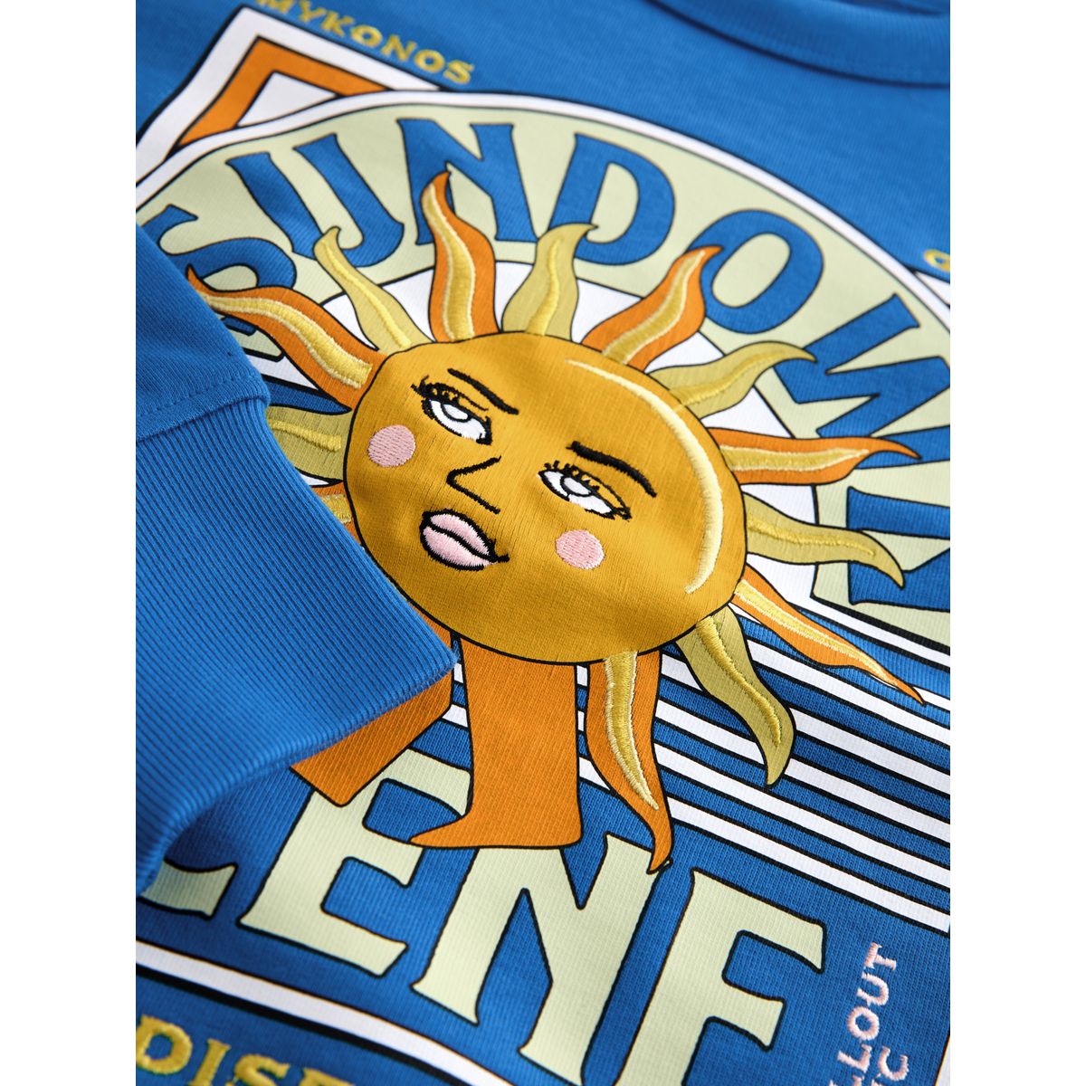 Sweat ras du cou imprimé bleu cobalt, NEXT