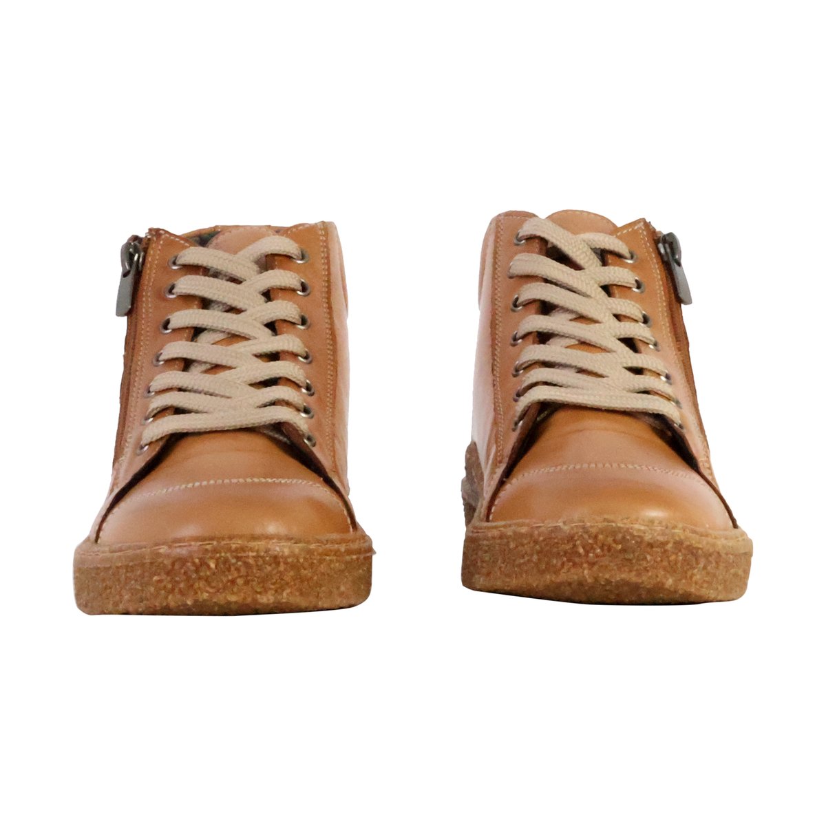 Basket Montante Cuir Alénoa camel, THE DIVINE FACTORY