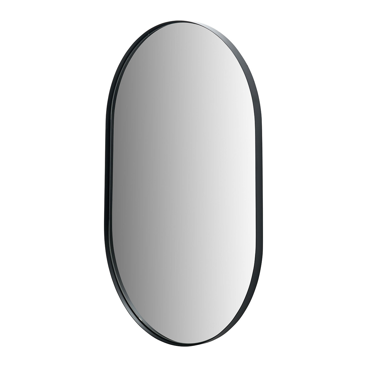 90cm Black Metal Slim Frame Oval Wall Mirror black, SO'HOME