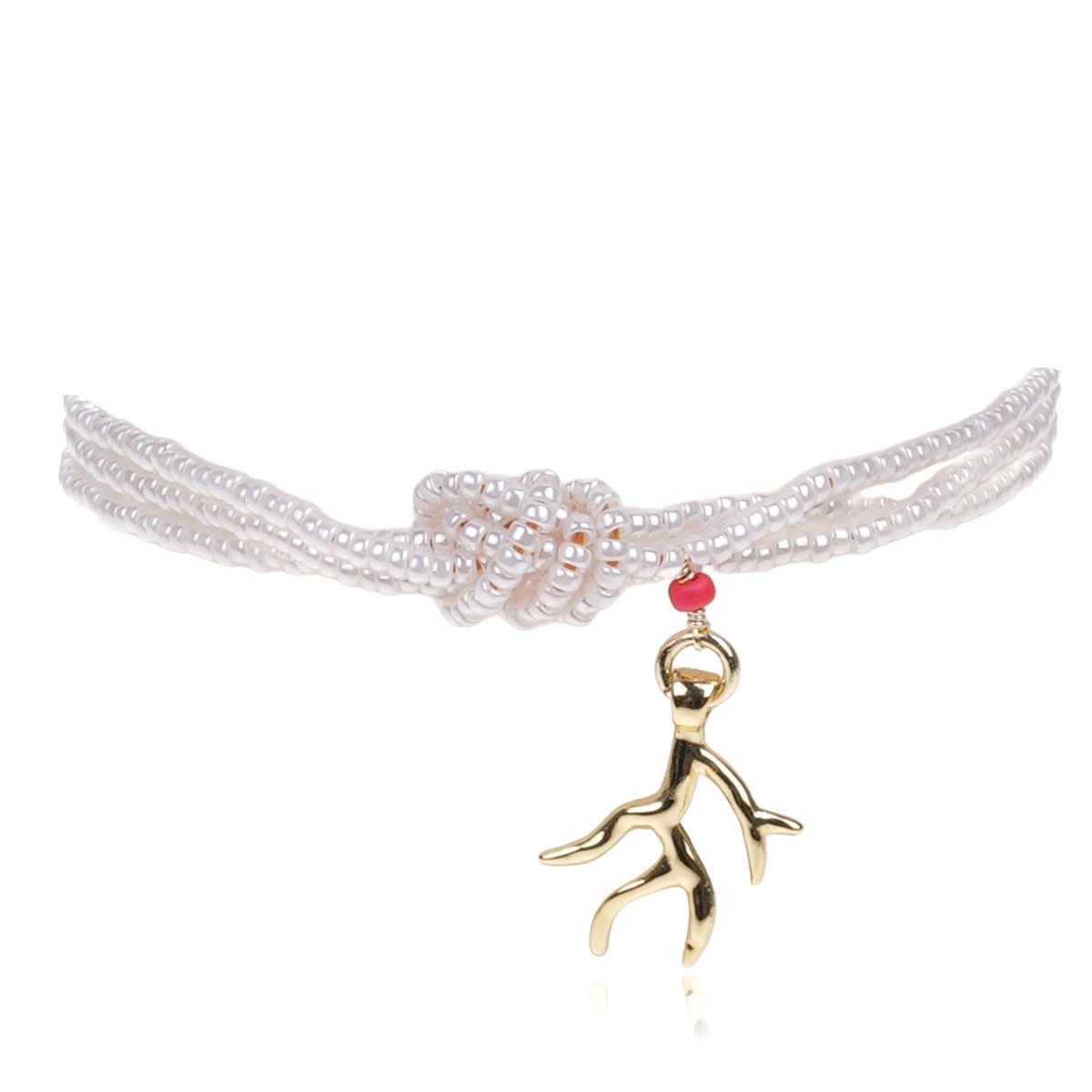 Bracelet réglable perles avec pendentif MISIMA blanc, HIPANEMA