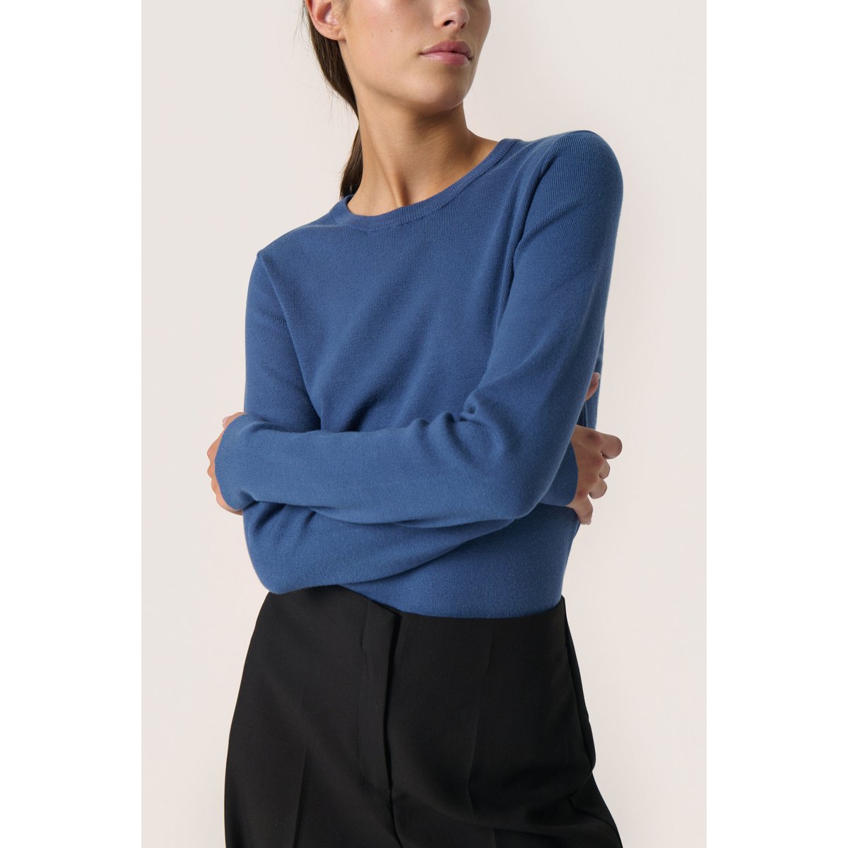 Knitted pullover bleu ensign blue, SOAKED IN LUXURY