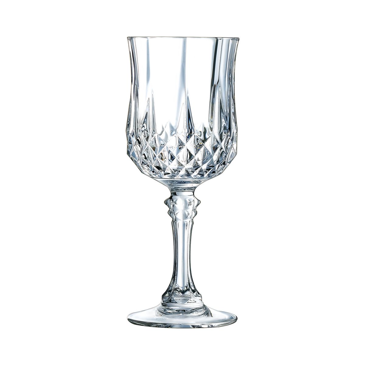 Lot De 6 Verres À Pied De Table 17cl, Longchamp transparent, CRISTAL D ARQUES