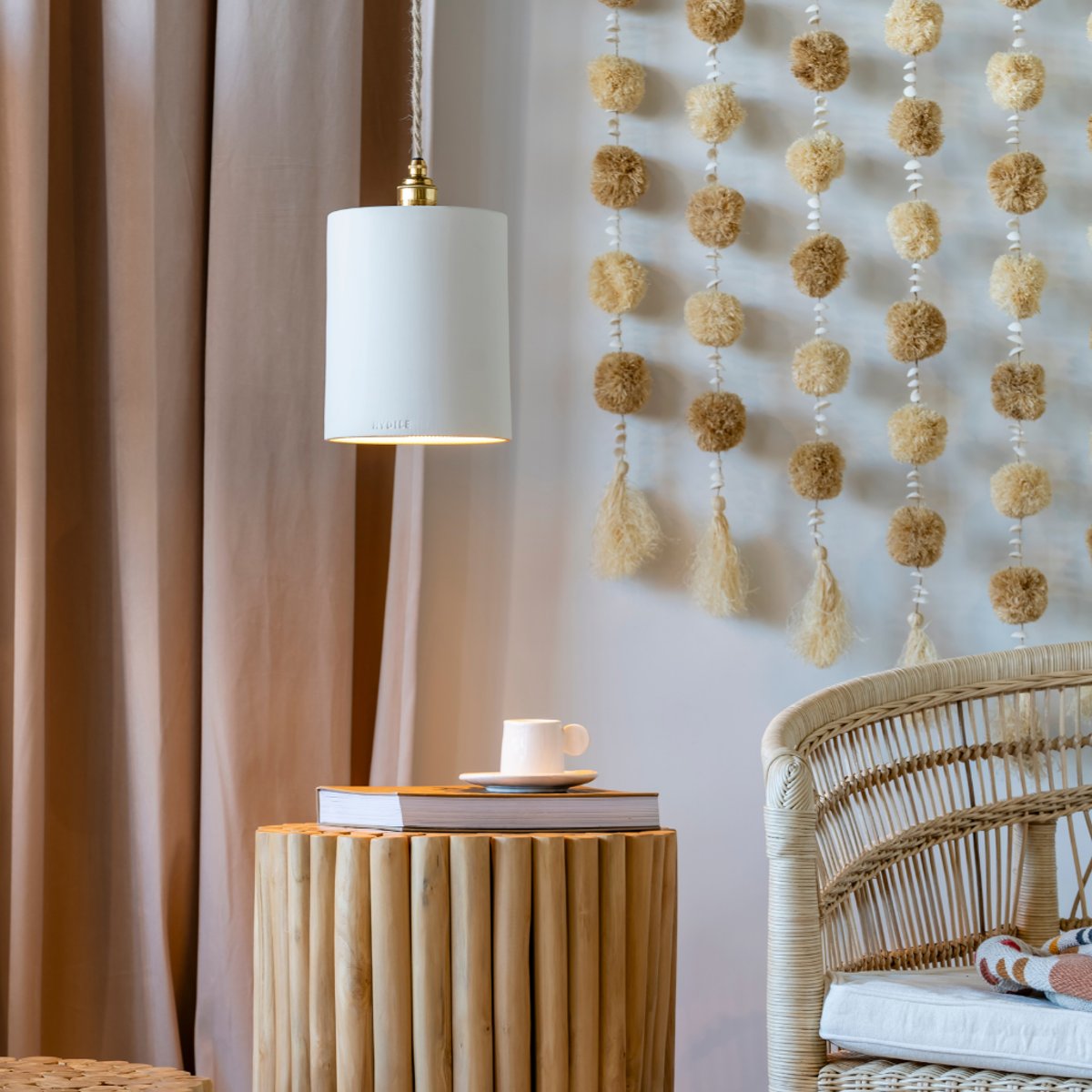 Suspension en terre cuite COLETTE blanc, HYDILE