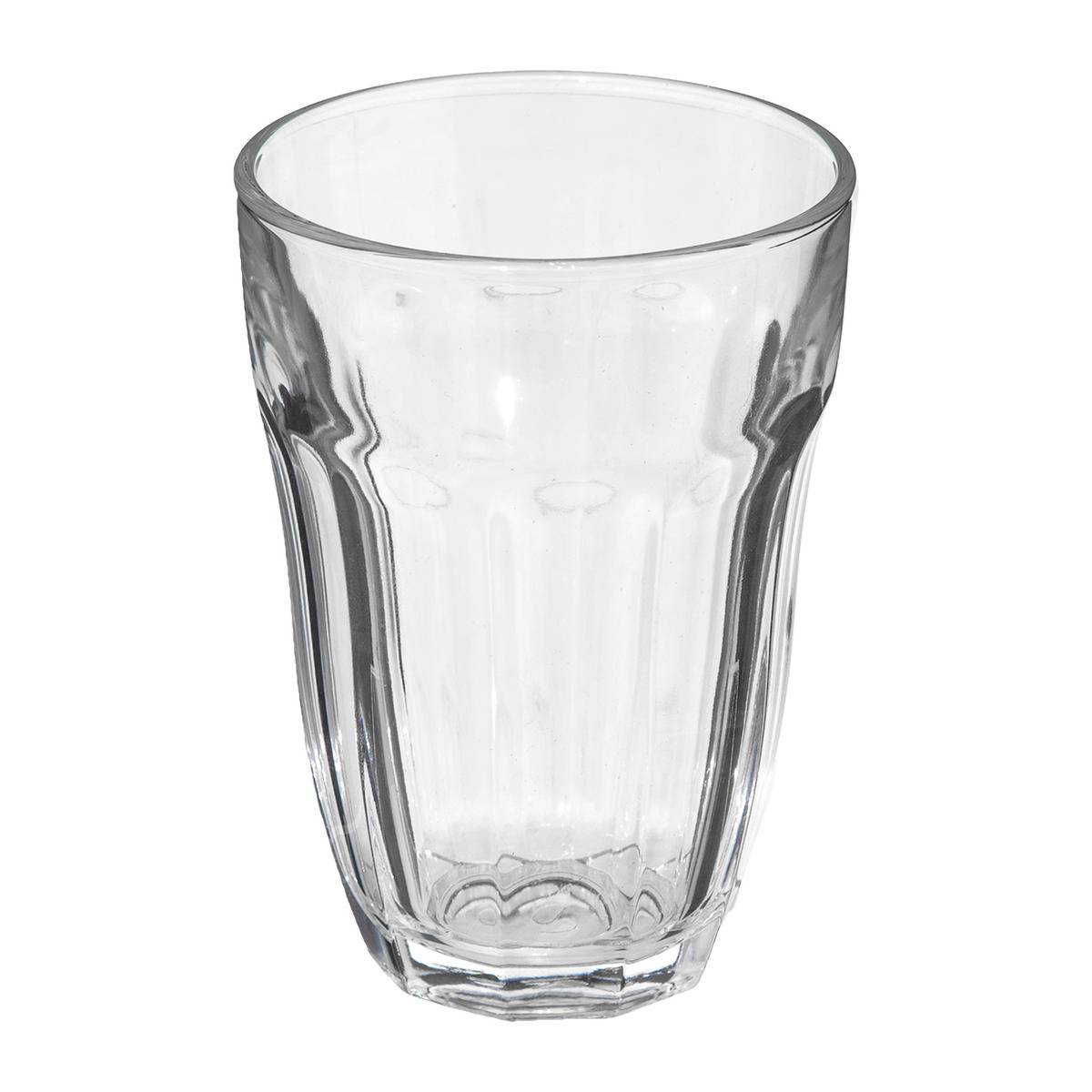 Lot de 6 verres bas à facettes en verre 21 cl ENZ'EAU transparent, SECRET DE GOURMET
