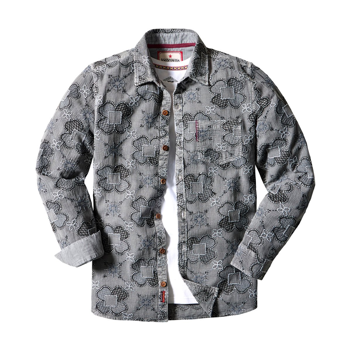 Chemise Brodée Enforcer gris, JOE BROWNS
