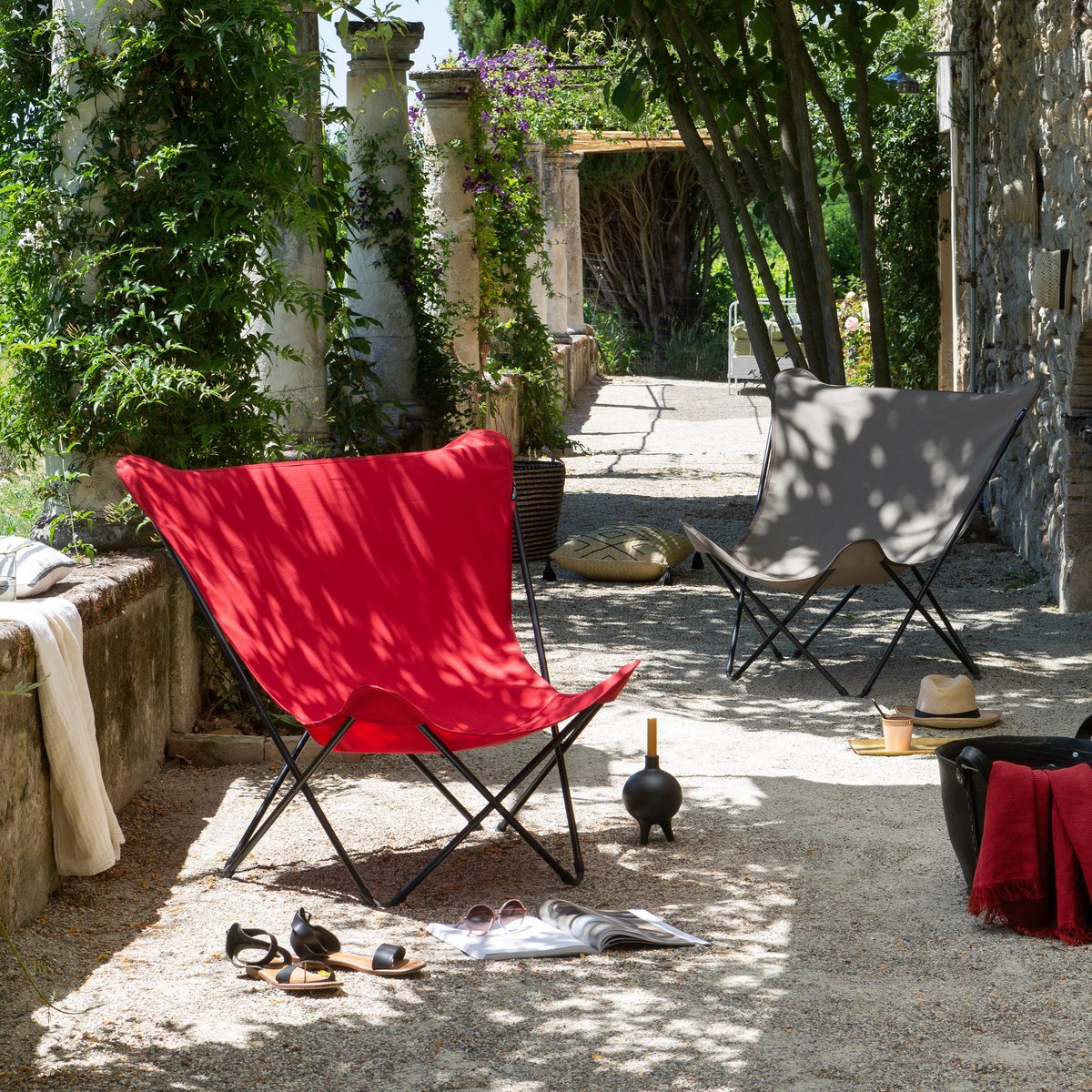 Fauteuil papillon grande largeur - POP UP XL marron gres, LAFUMA MOBILIER