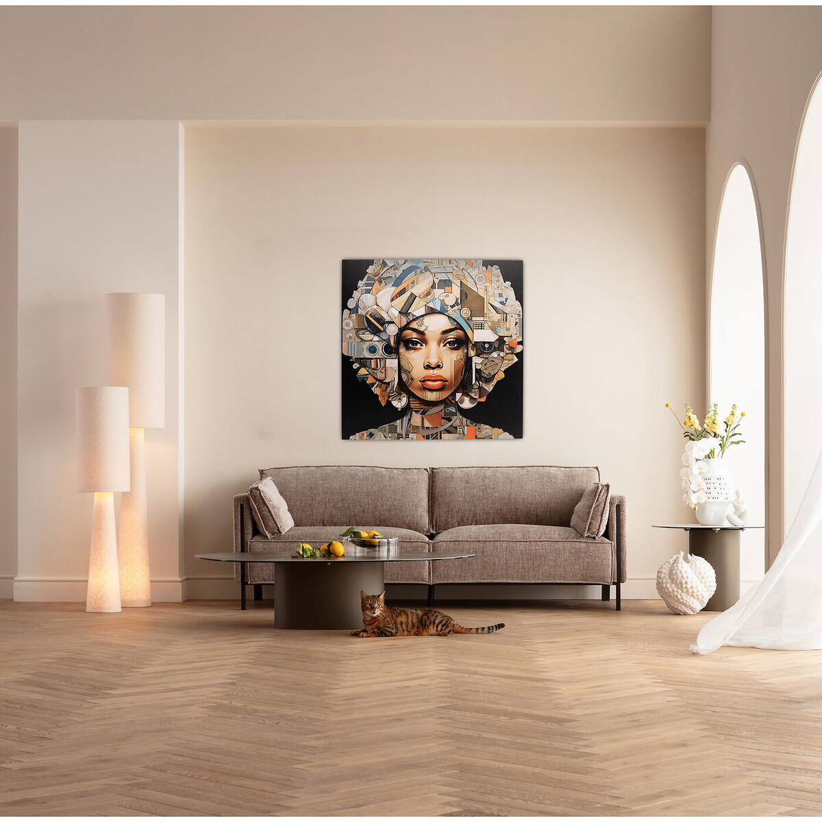Tableau en verre 3D Art Geo Woman 80x80cm multicolore, KARE DESIGN