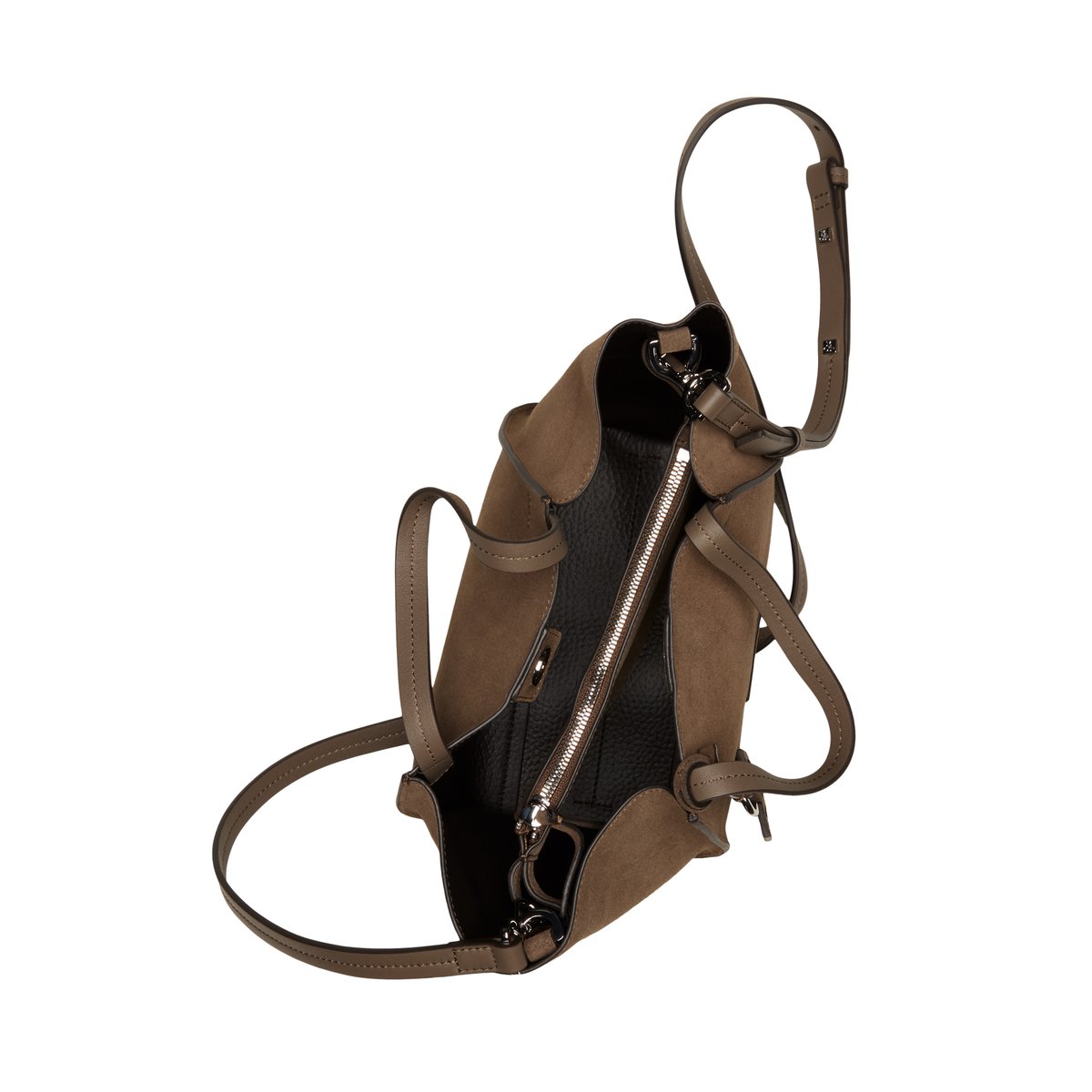 Sac à bandoulière modèle Biani en cuir de vachette velours souple marron, MARC O'POLO