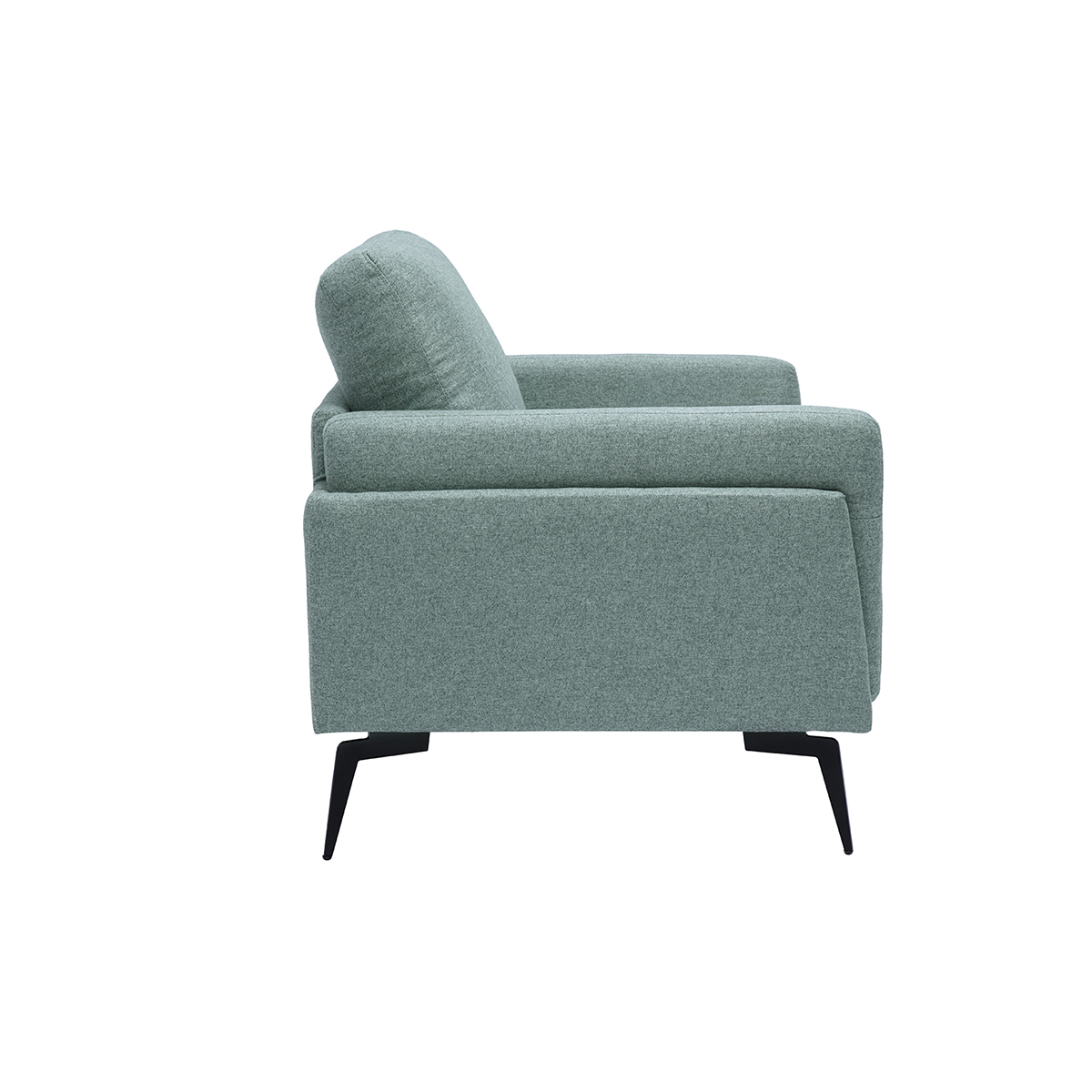 Fauteuil design pieds en métal MOSCO bleu grisé, MILIBOO