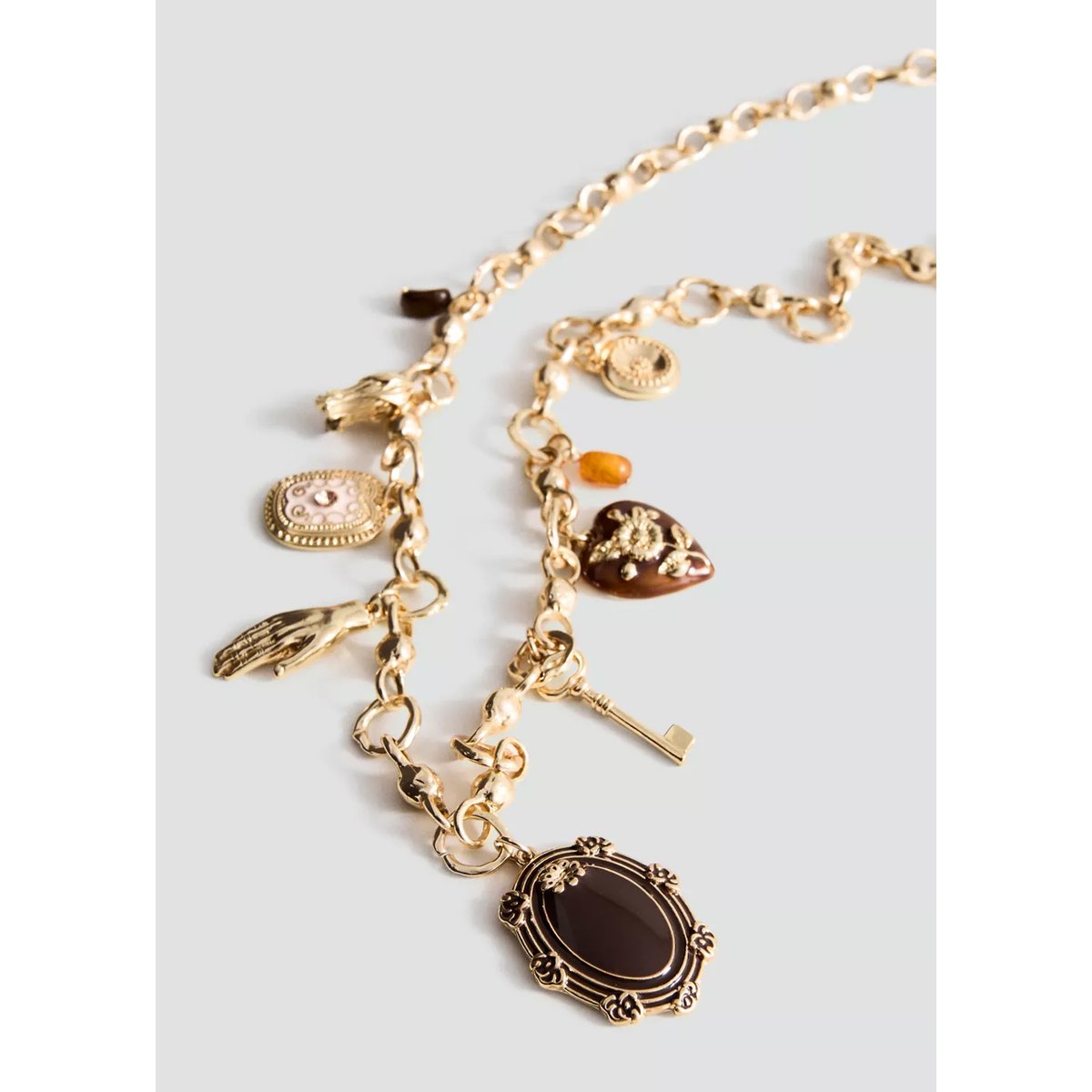 Collier perles combinées or, MANGO