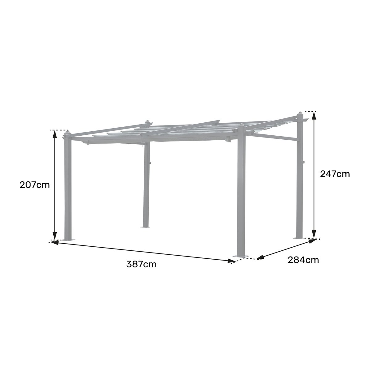 Pergola murale, 3x4m, FRÉJUS taupe, HAPPY GARDEN