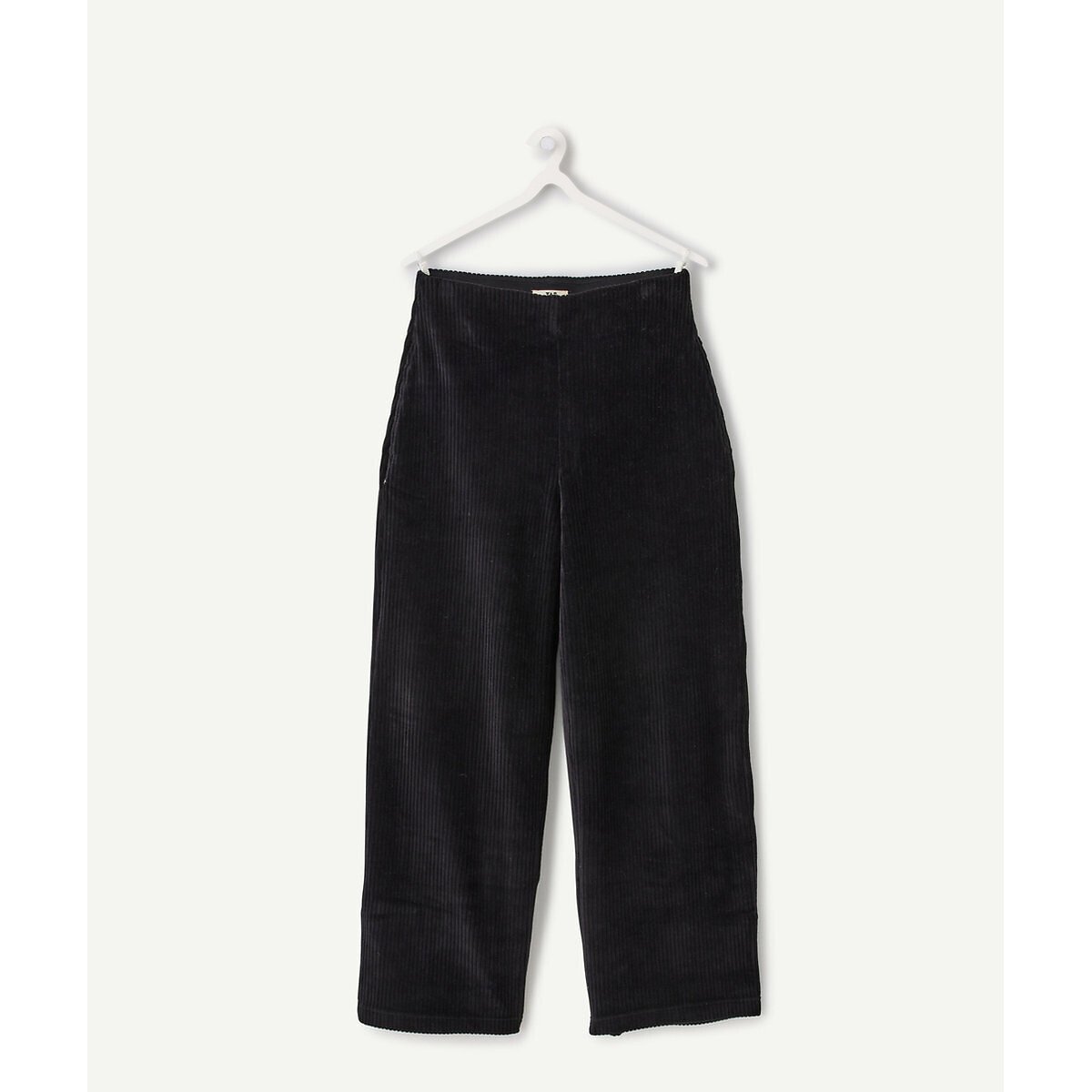 Pantalon large en velours côtelé noir, TAPE A L'OEIL