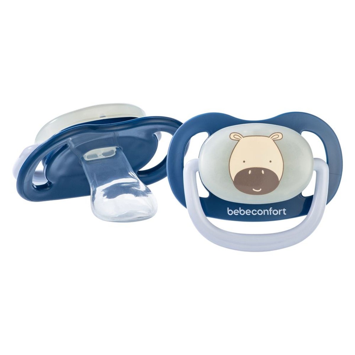 Lot de 2 sucettes physiologiques phosphorescentes Air Confort 6-18 mois Dark blue couleur unique, BEBECONFORT