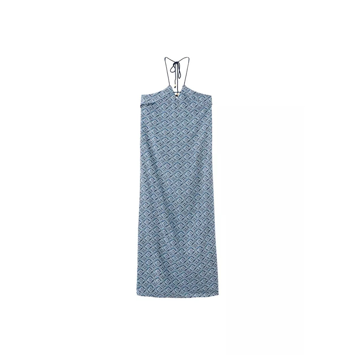 Robe lin emmanchures américaines bleu marine, MANGO TEEN