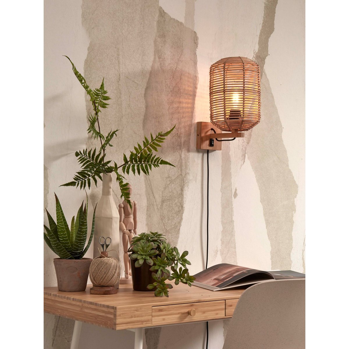 Lampe Murale Rotin TANAMI rotin, GOOD & MOJO