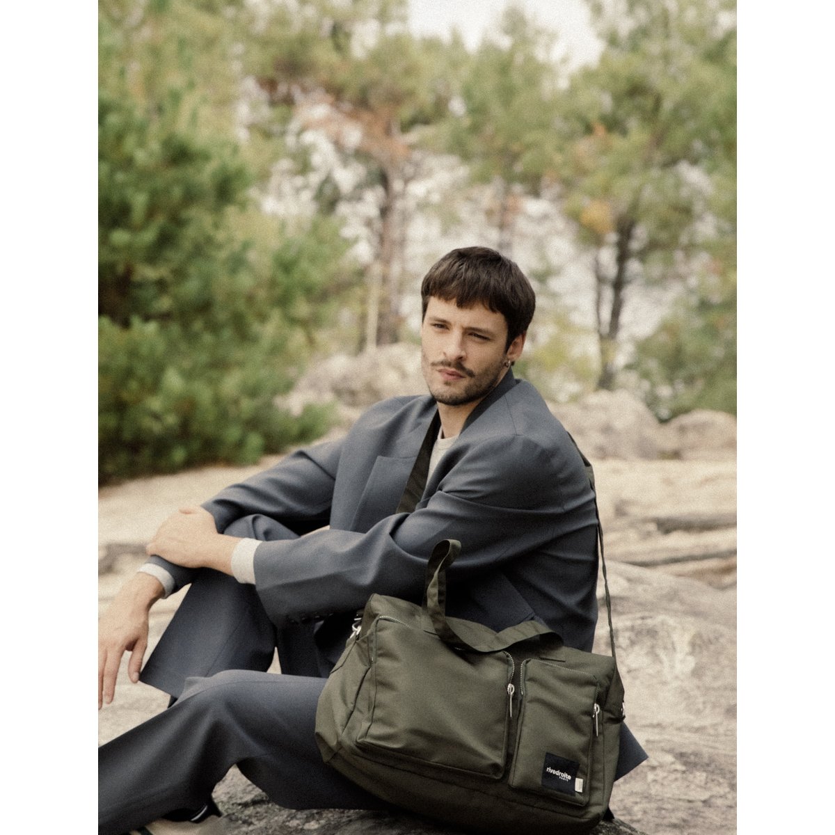 Sac 24heures polyester recyclé zippé KELLER kaki, RIVEDROITE