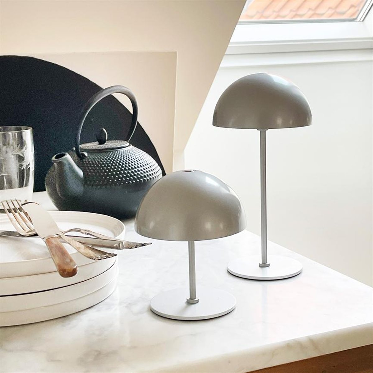 Lampe à poser LED ALONG - paquet de 2 argenté, DYBERG LARSEN