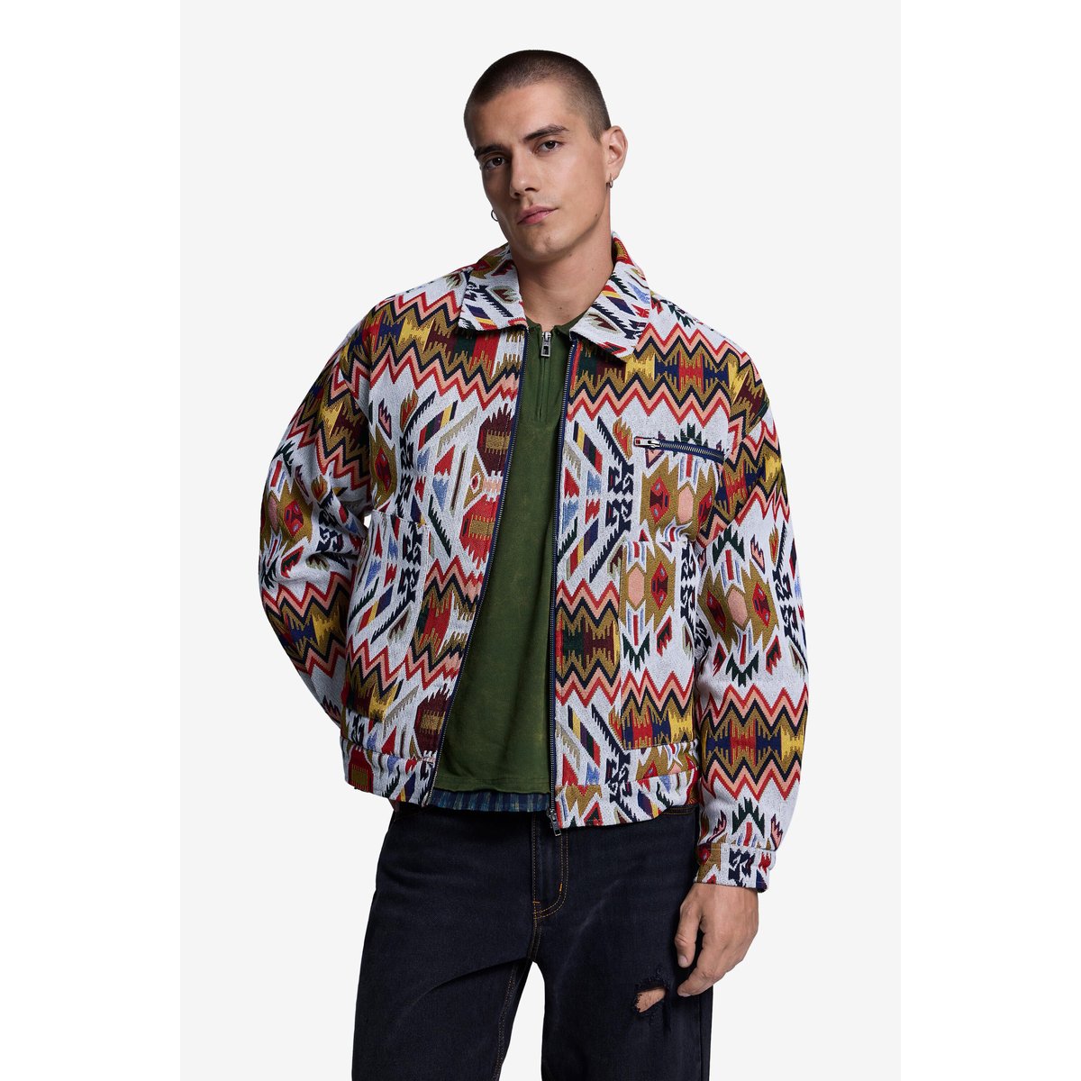 Veste imprimée patchwork beige, DESIGUAL