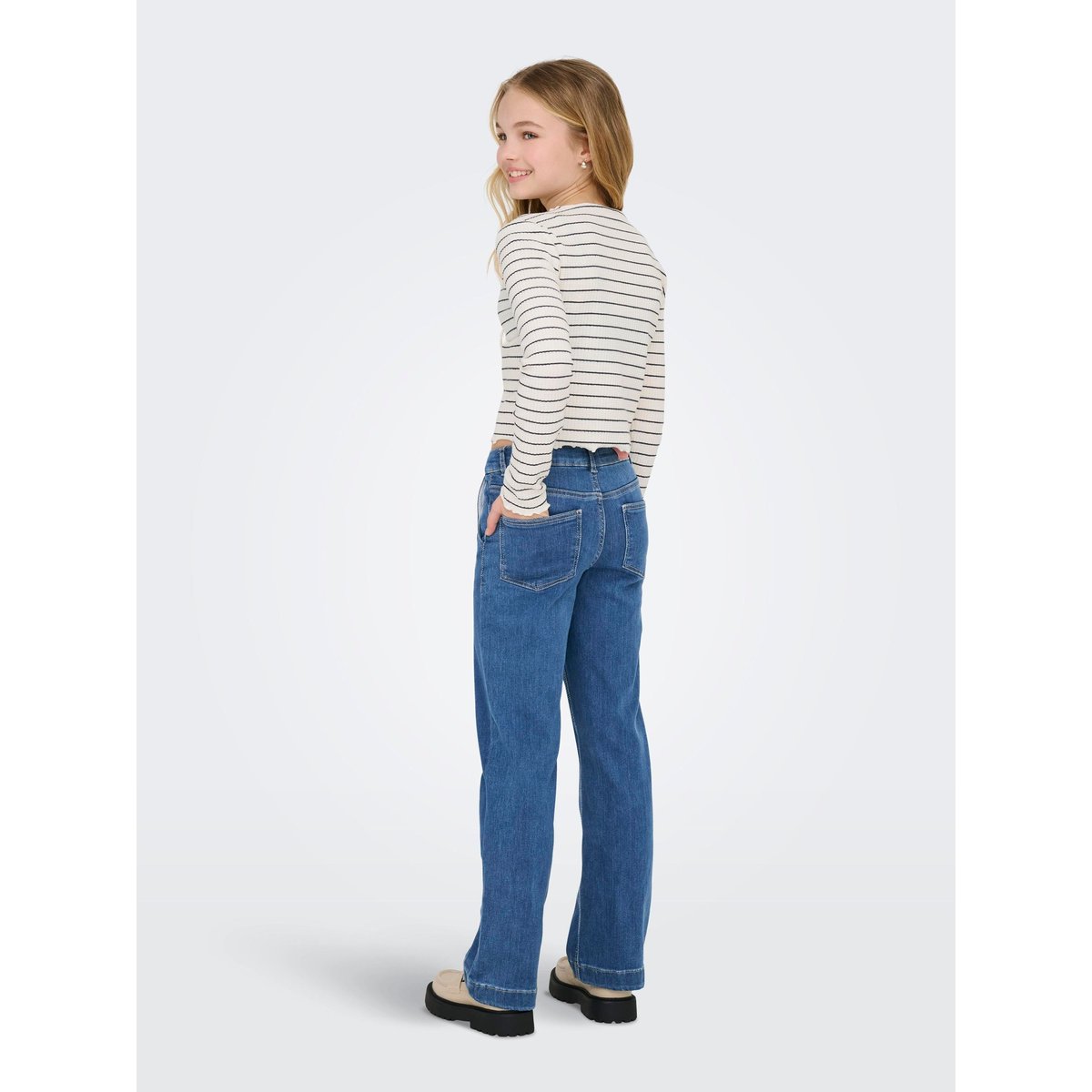 Jean À Jambe Large medium blue denim, KIDS ONLY