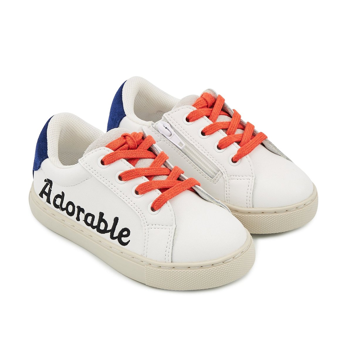 Baskets Enfant En Cuir Mini Simone Adorable Chenapan blanc, BONS BAISERS