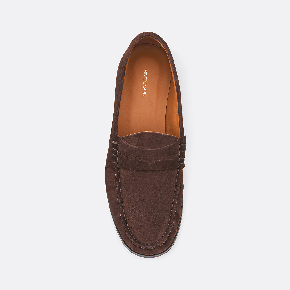 Mocassins en cuir suède n°182 marron, RIVECOUR