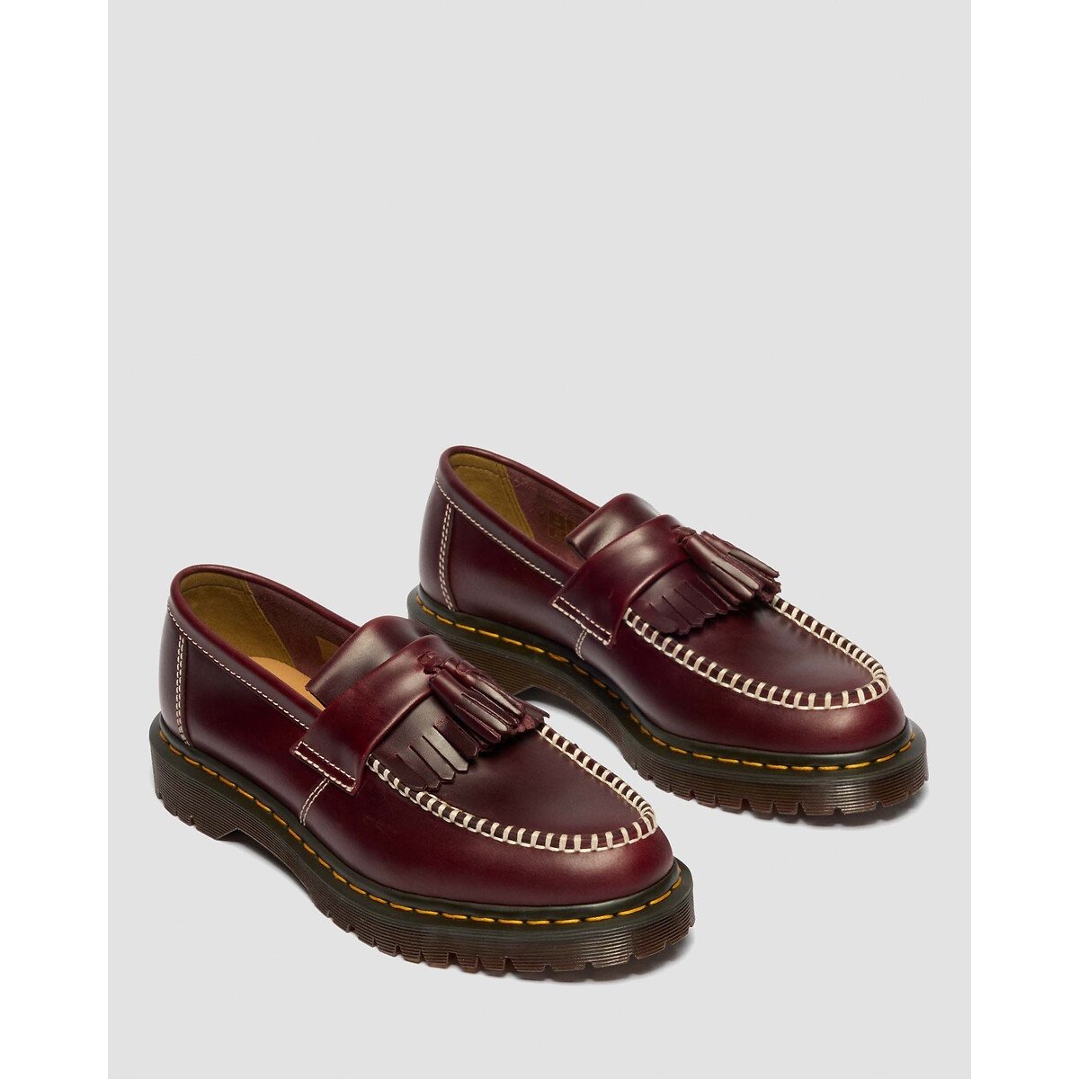 Mocassins Adrian Ben Tassel en cuir Orleans rouge, DR. MARTENS
