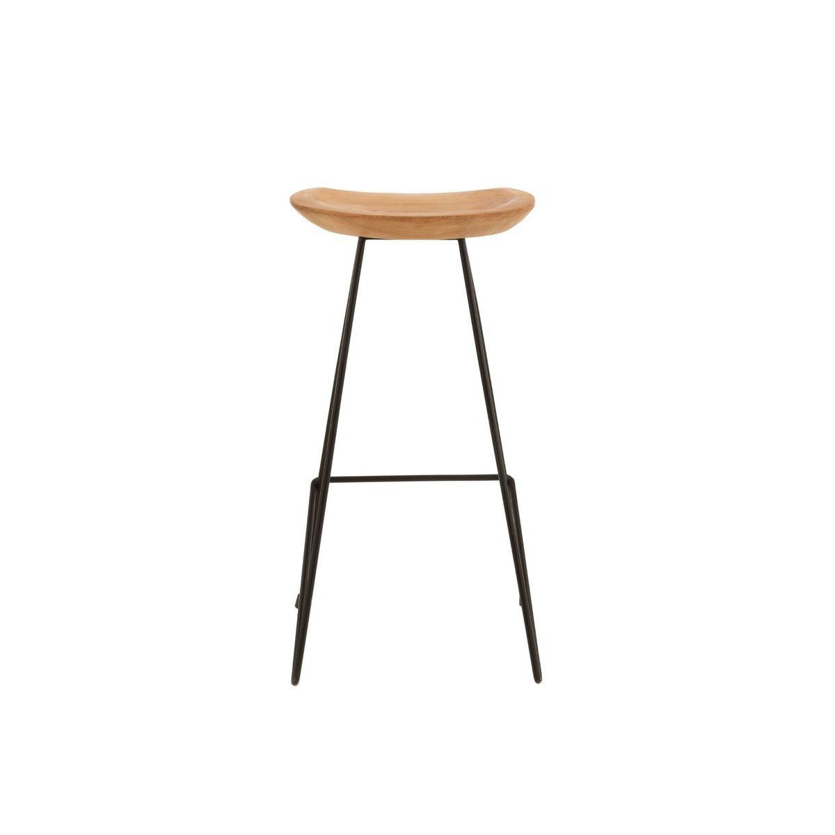 Tabouret de bar en teck et métal (lot de 2) - FELIX bois clair, HELLIN, DEPUIS 1862