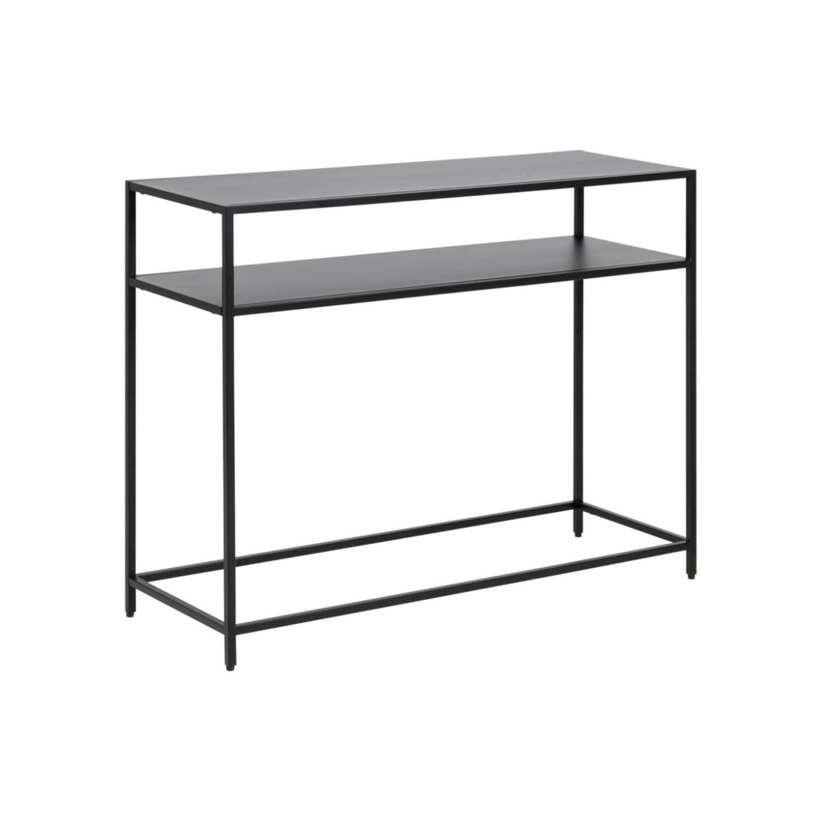 Console rectangulaire double plateau en métal noir L100 - CASSIA noir, HELLIN, DEPUIS 1862
