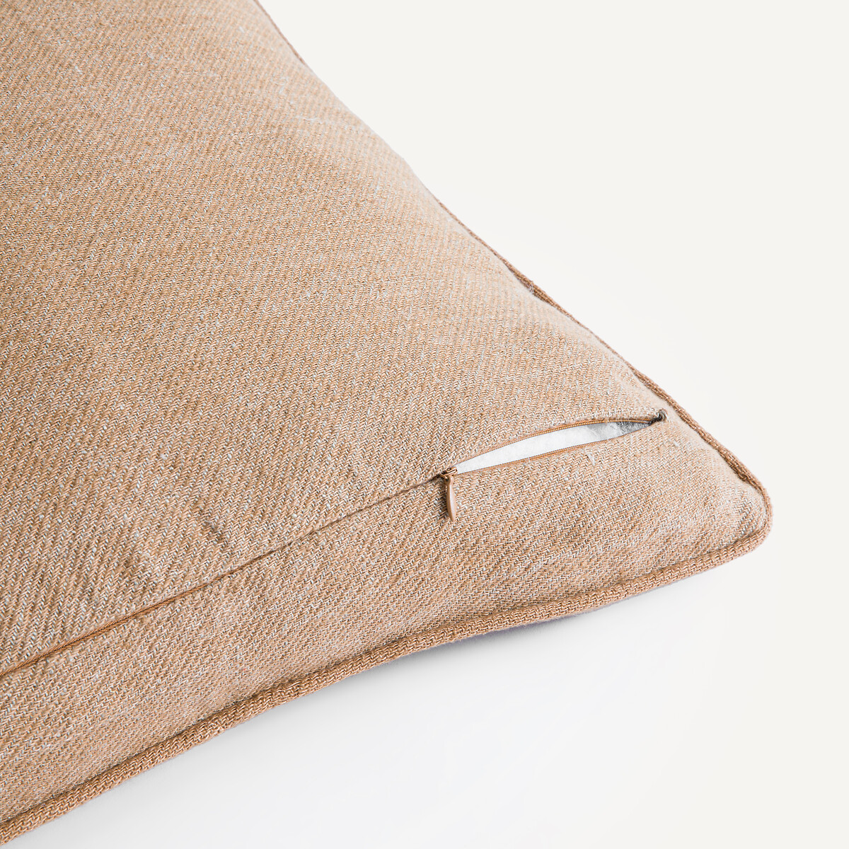 Housse de coussin lin, Serge terre brûlée, AM.PM