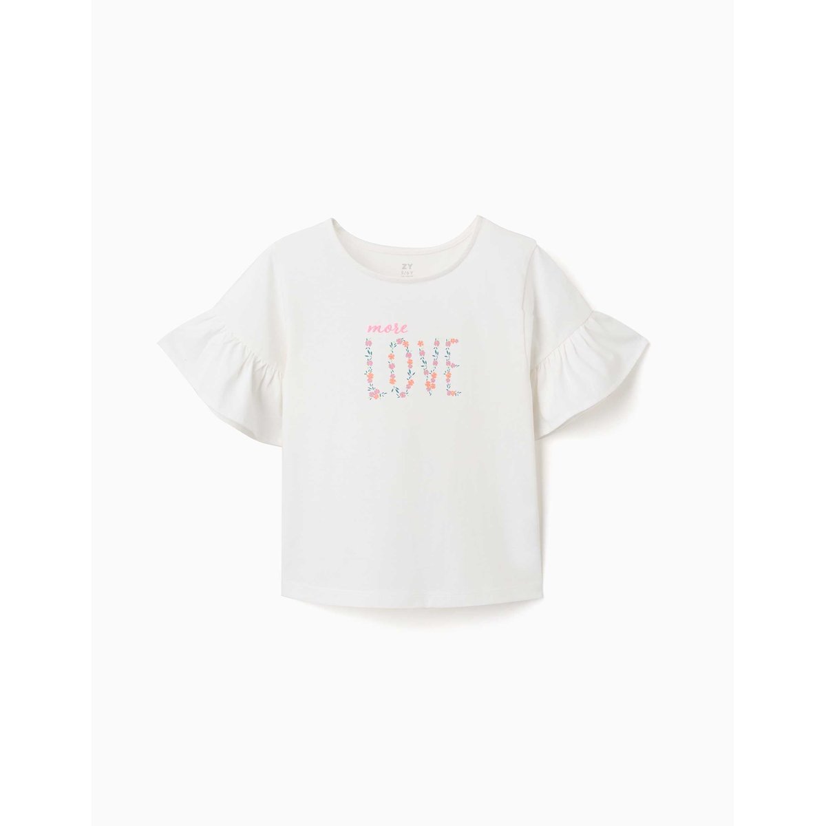 T-shirt en coton avec imprimé More Love beige clair, ZIPPY