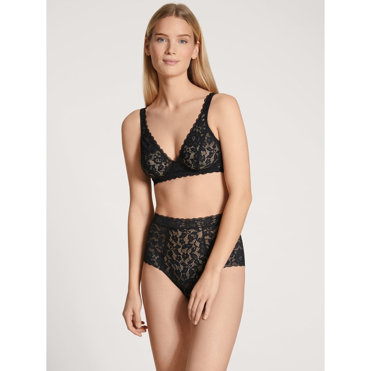 Soutien-gorge soft sans armatures Polyamide NATURAL COMFORT LACE noir, CALIDA