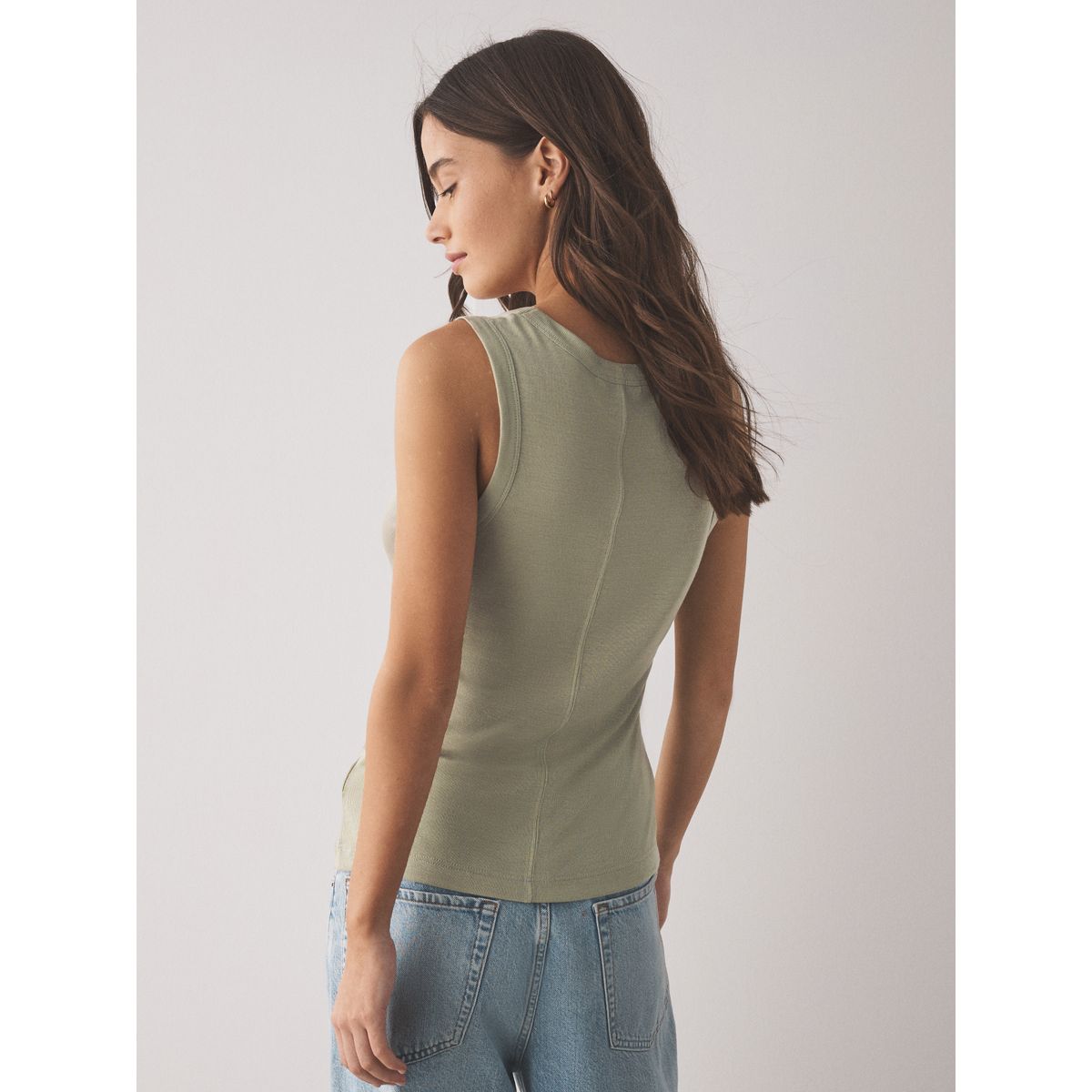 Débardeur ras du cou en tencel, lot de 2 vert/violet, NEXT