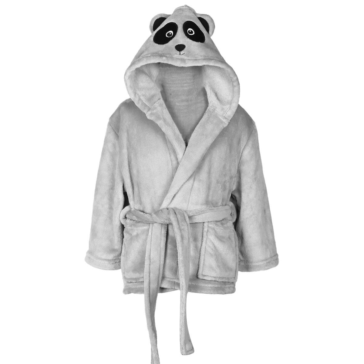 Peignoir enfant polaire doux & chaud BABY KOMO PANDY PANDA gris cendré, SENSEI MAISON
