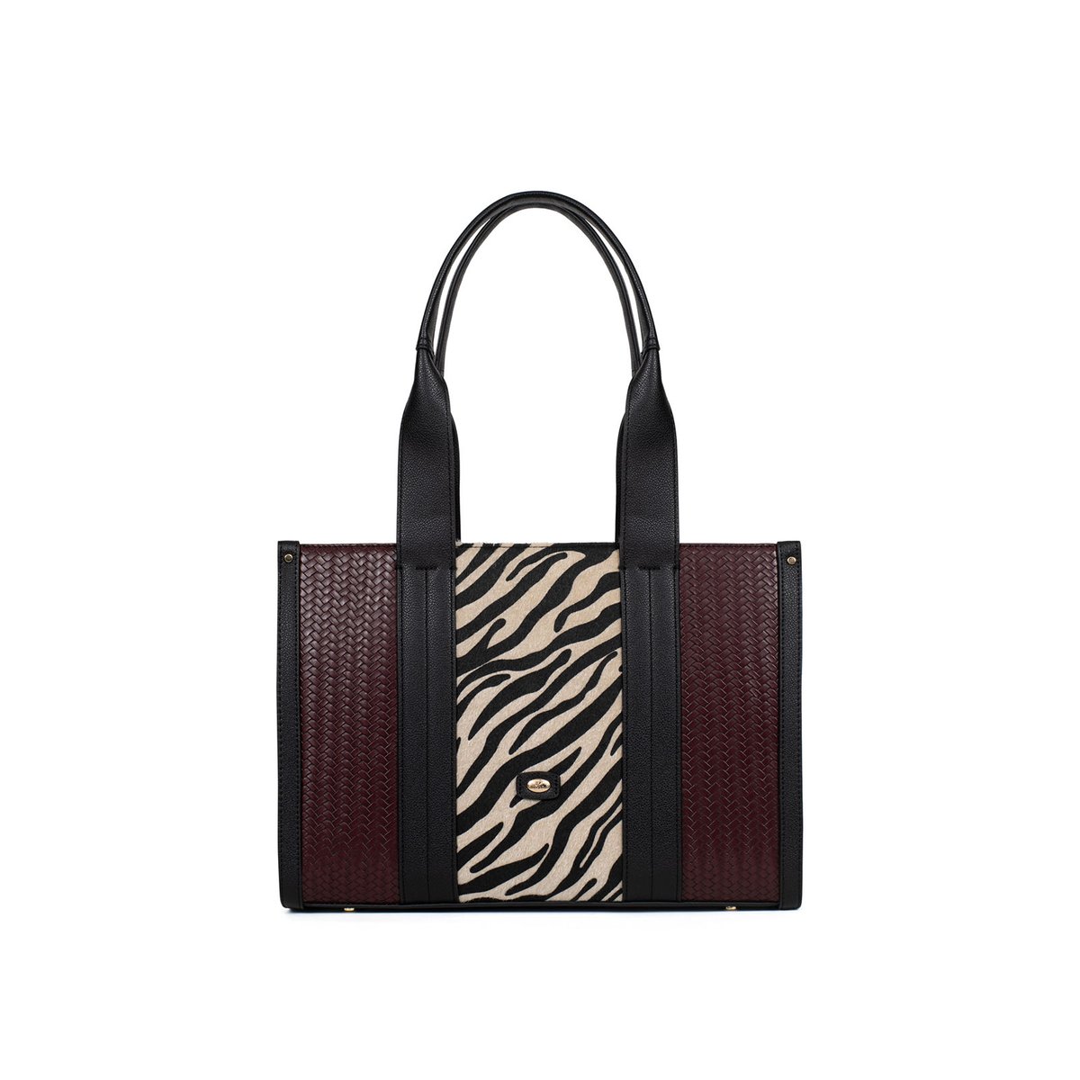 Sac porté épaule 2 anses ZOÉ noir, HEXAGONA