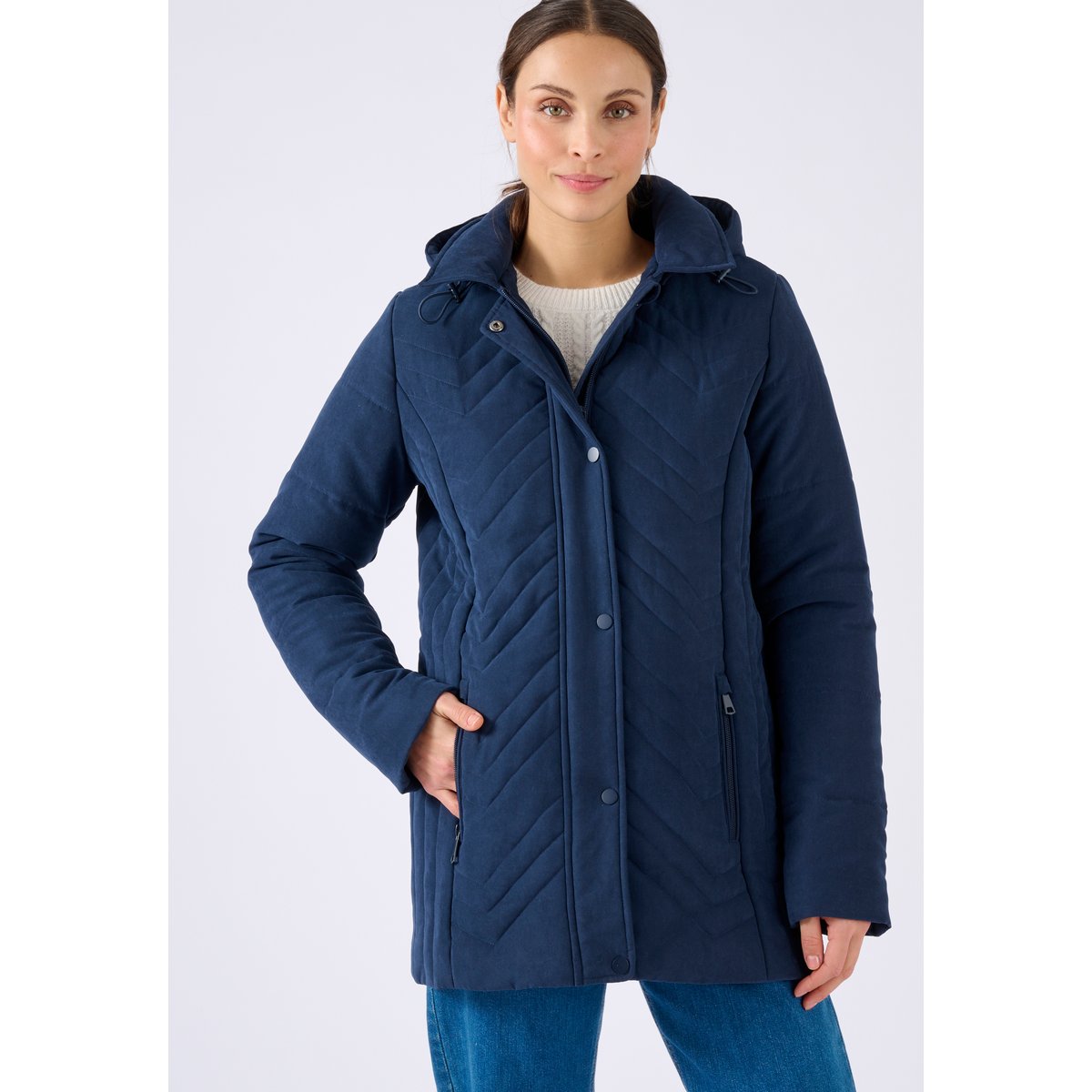 Parka matelassage fantaisie bleu marine, DAMART