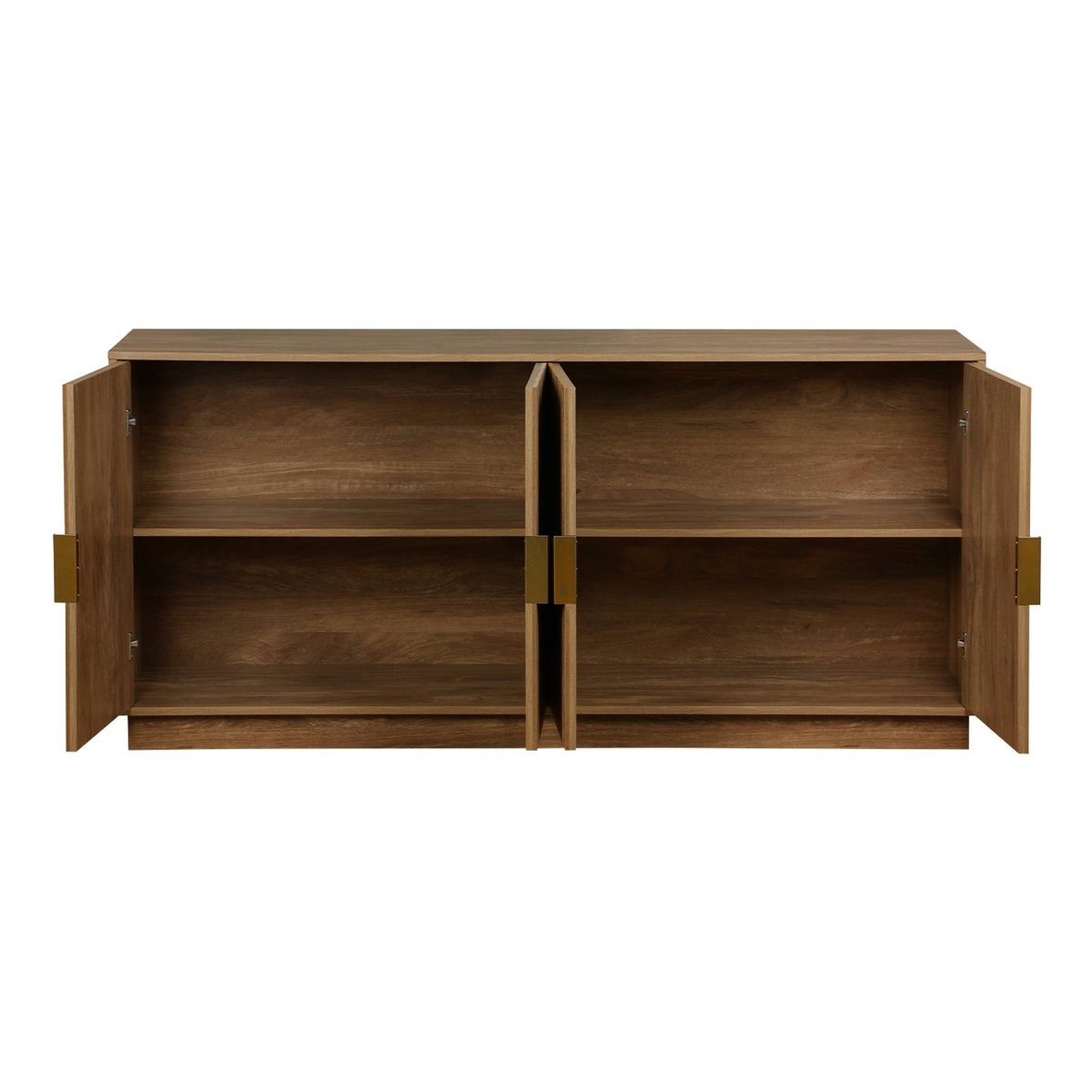 Buffet exotique décor bois de manguier rainuré 4 portes 160cm CELIAN effet manguier, SWEEEK