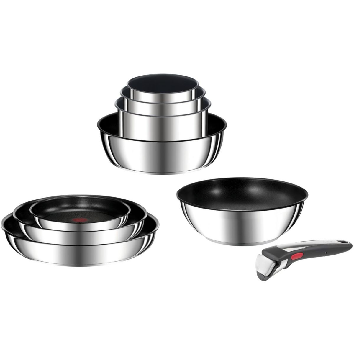 Poêle Ingenio Preference acier inoxydable 28cm L9720602 gris, TEFAL