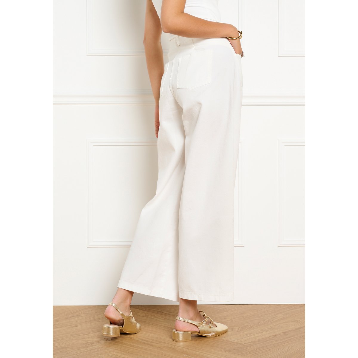 Pantalon barrel structuré blanc, LOLALIZA