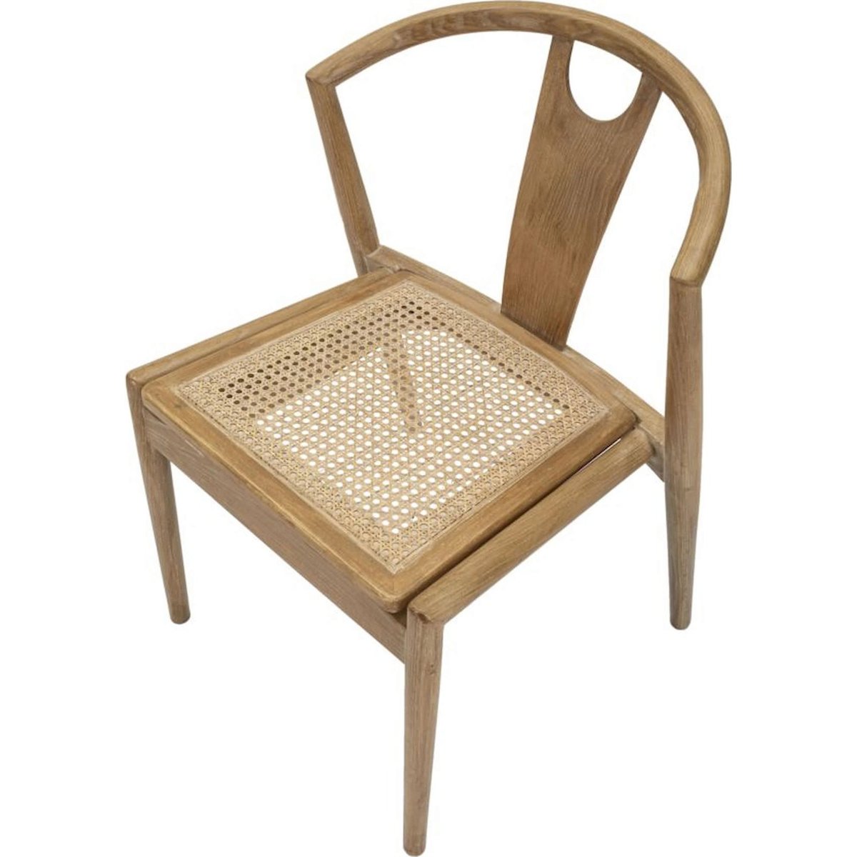Chaises en frêne et rotin lot de 2 BOHO CHIC marron naturel, RECOLLECTION