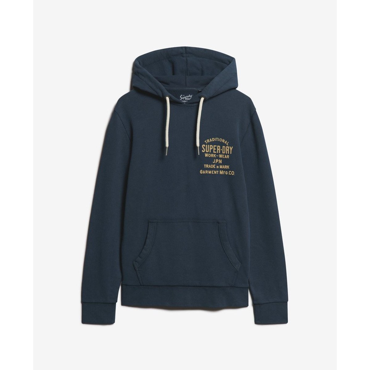 Sweat à capuche Workwear à motif floqué sur la poitrine bleu marine éclipse, SUPERDRY