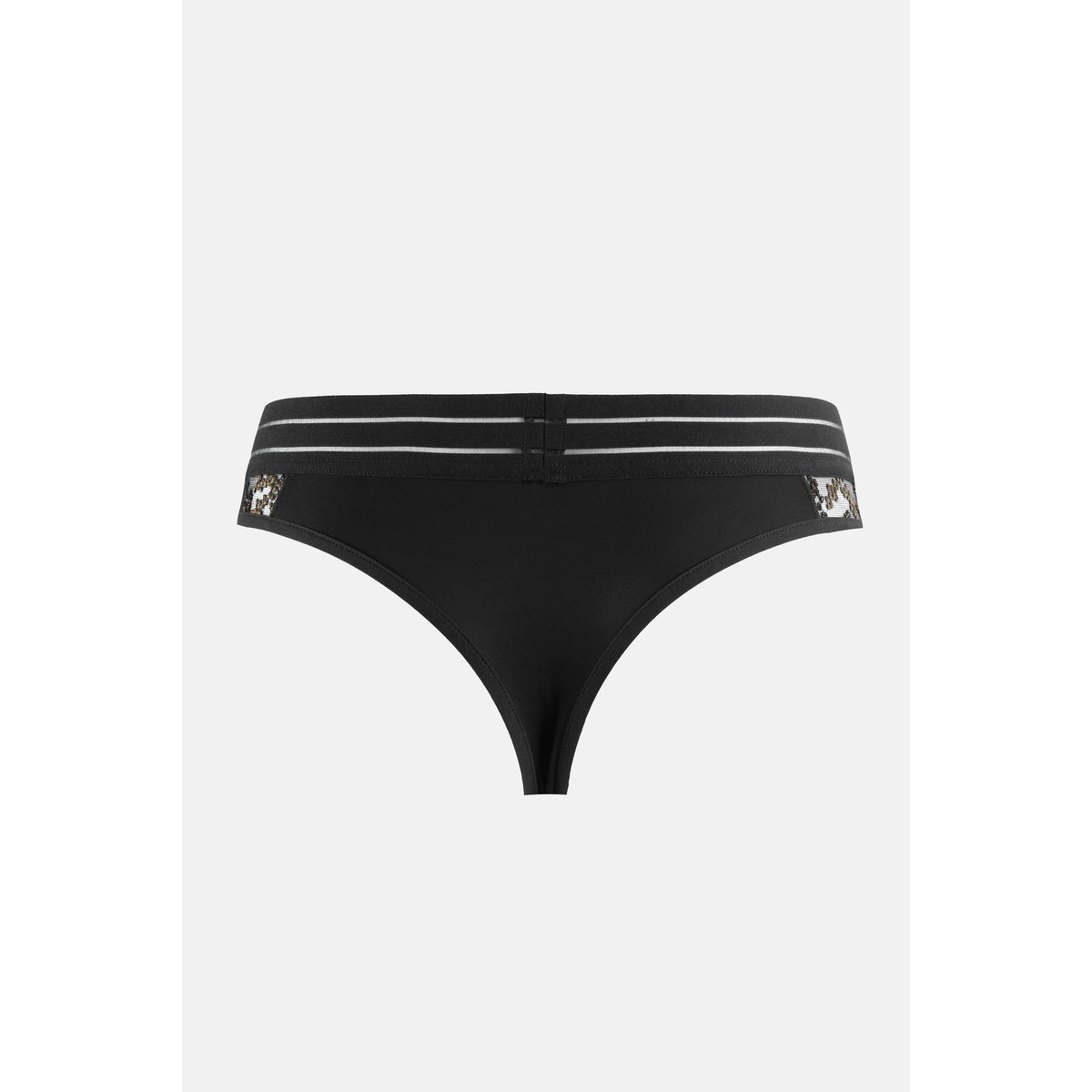 Tanga en broderie NUFIT STARDUST noir, MAISON LEJABY