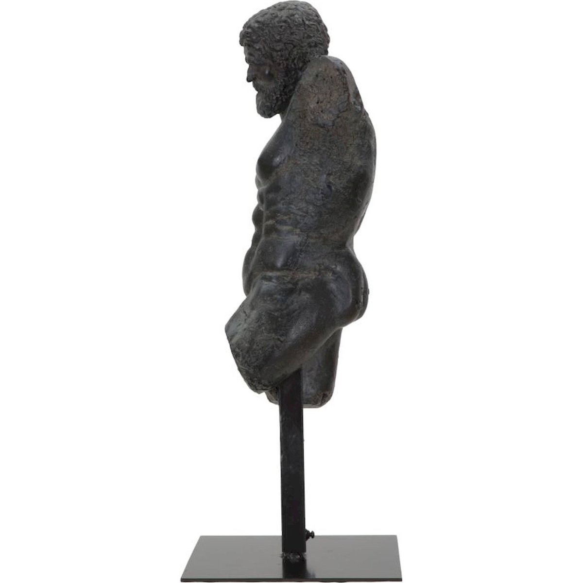 Buste homme sculpture socle métal INDUSTRIAL noir, RECOLLECTION