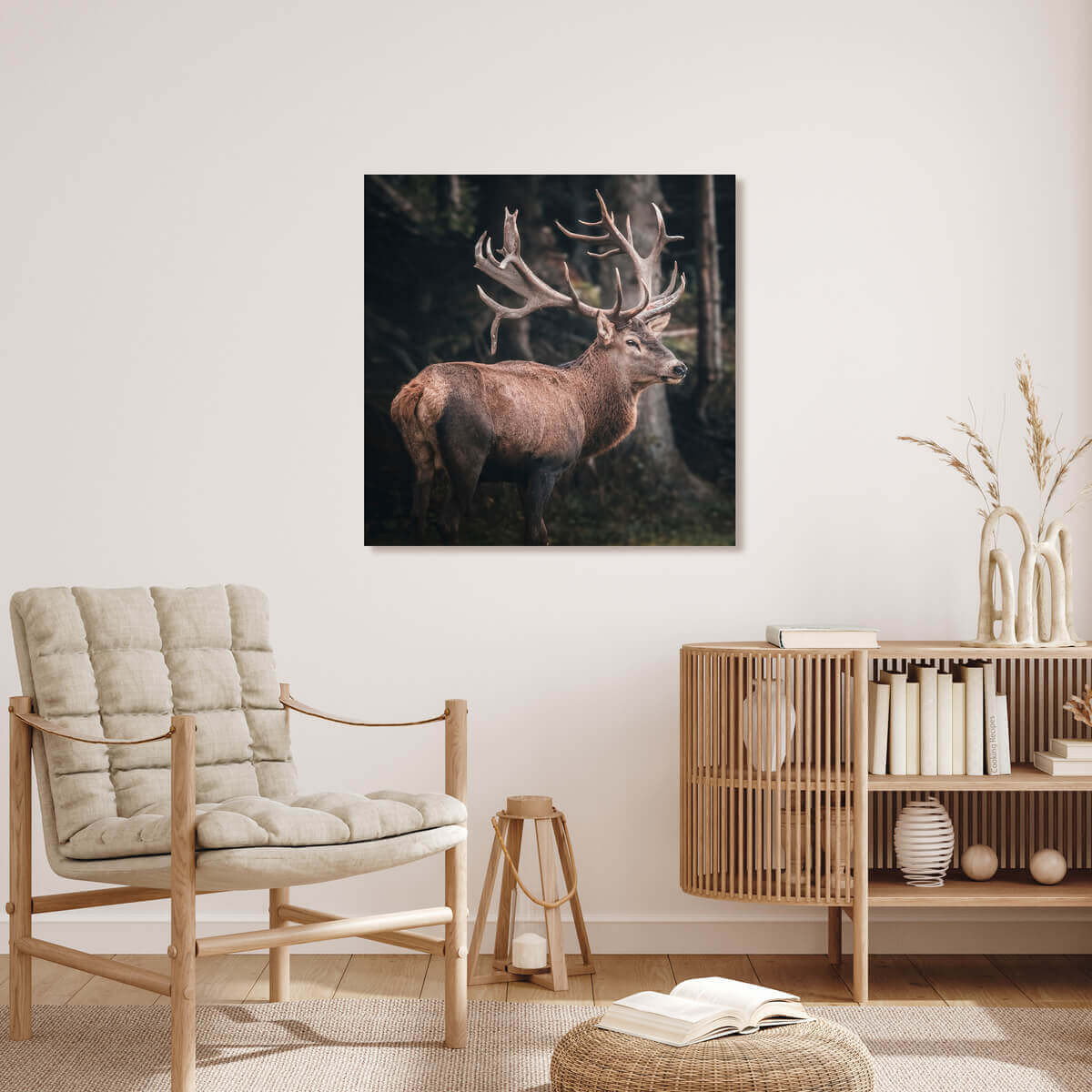 Tableau Mural Portrait Cerf ANIMAUX tableaux sur toile-vert, CEANOTHE