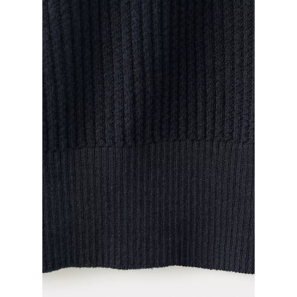 Polo maille fine côtelée bleu nuit, MANGO MAN