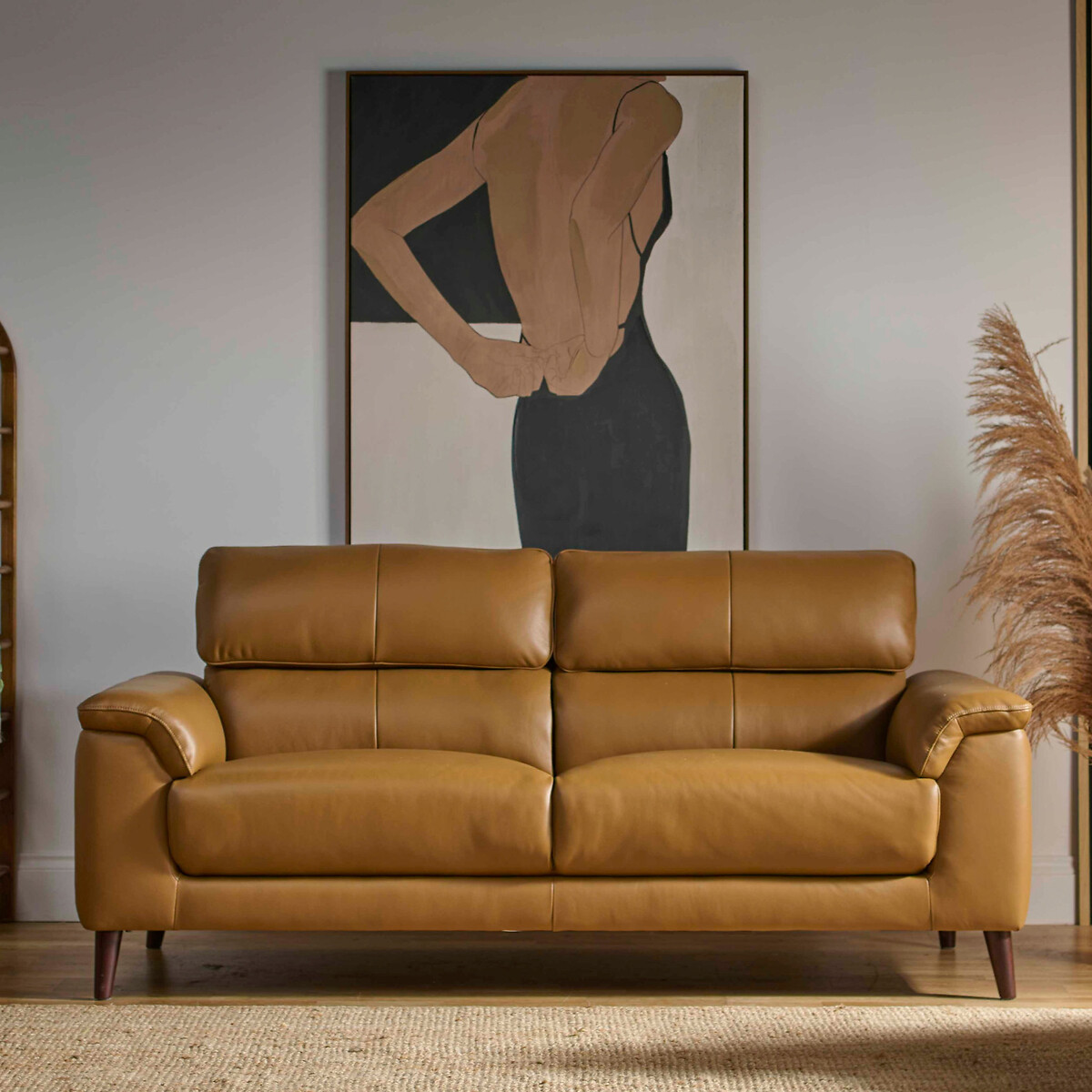 Margot Leather 3 Seater Sofa tan, ÉDITÉ