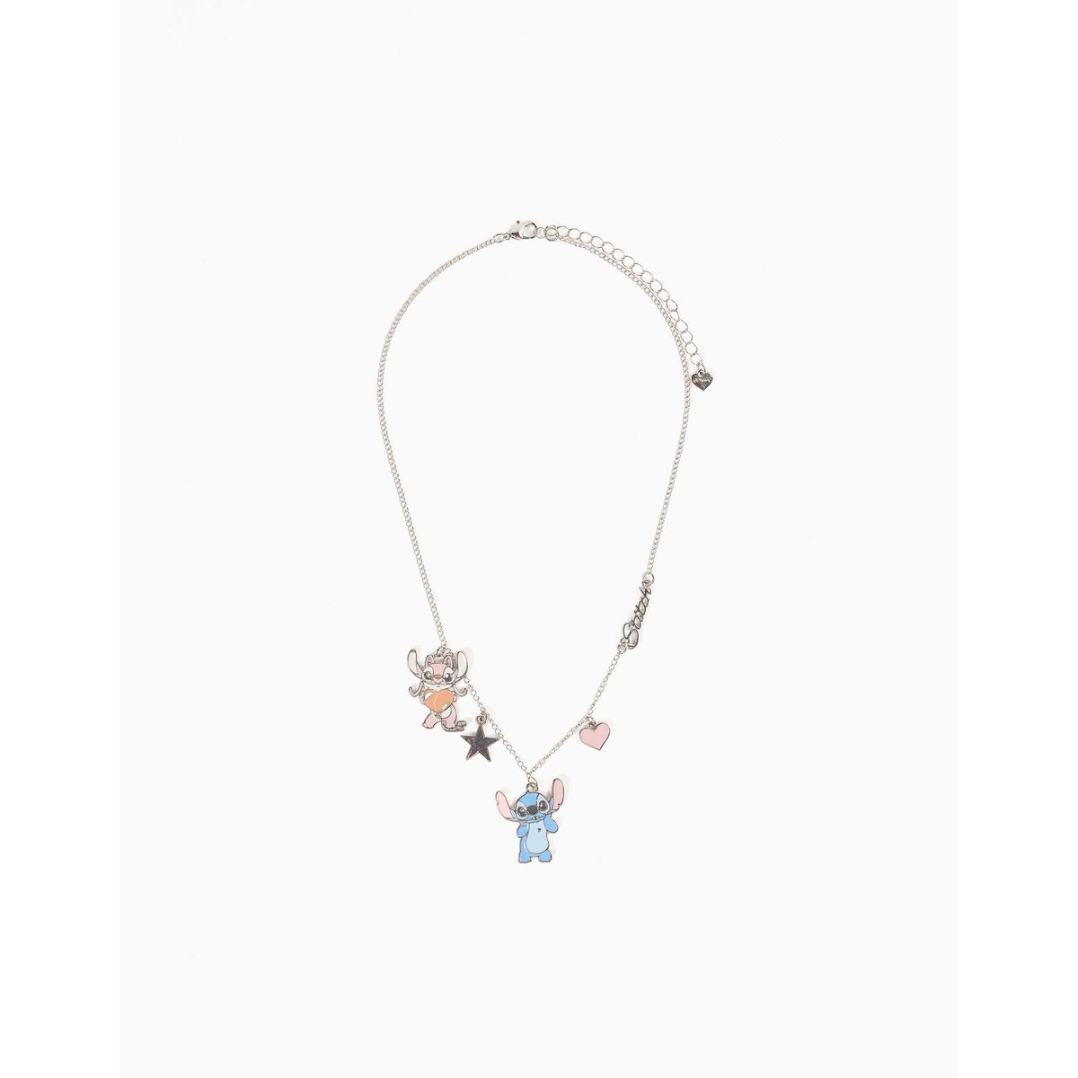 Collier avec pendentifs Stitch et Angel gris, ZIPPY