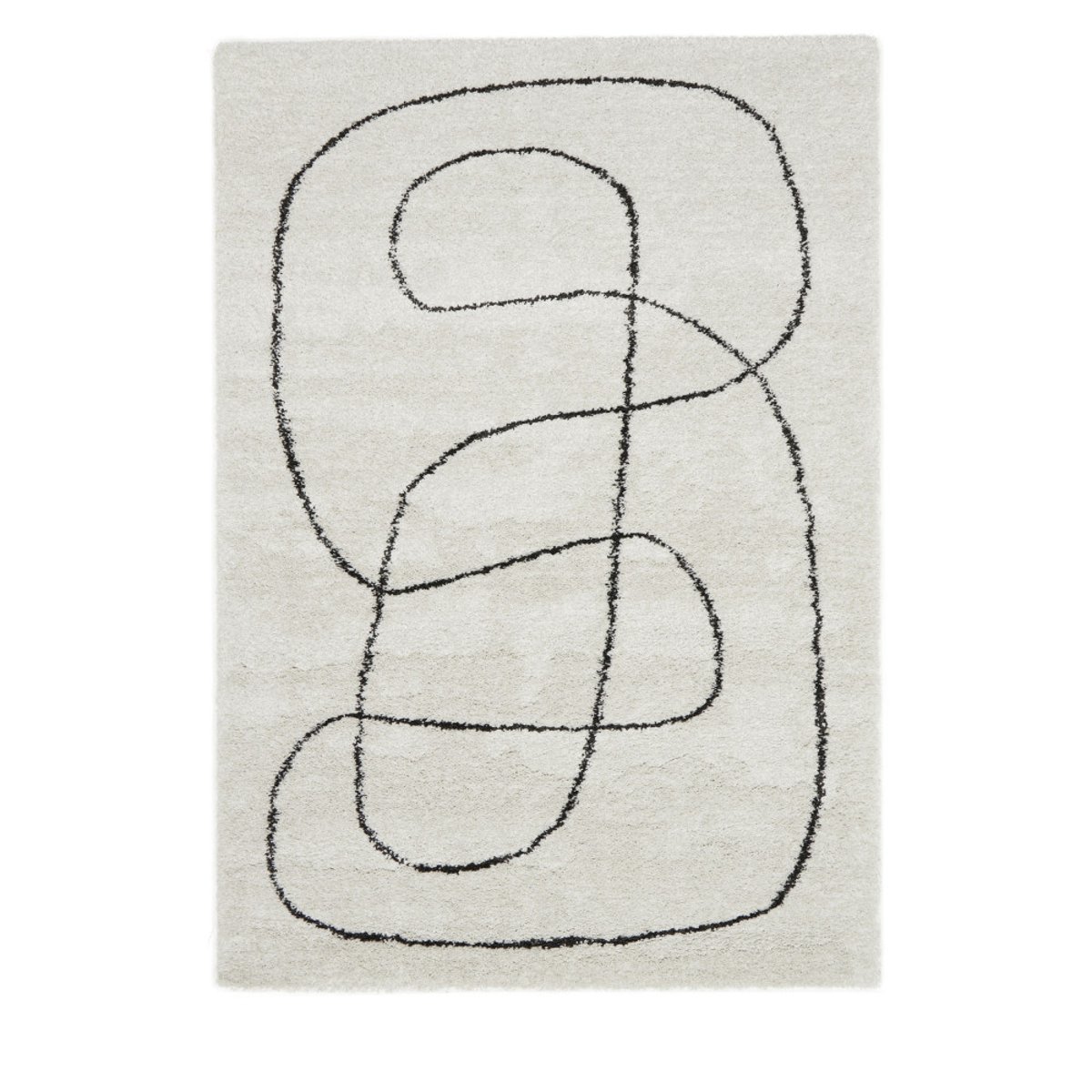 Tapis contemporain à motif organique- MONA beige, DRAWER