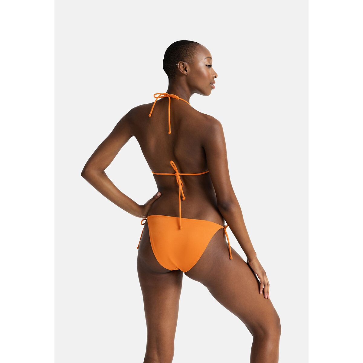 Pack of 2 Carrubo Bikini Bottoms plain orange+navy polka dot, DORINA