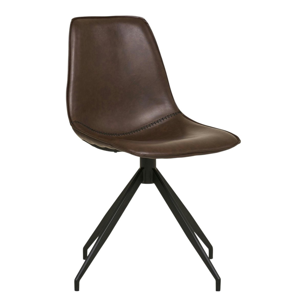 Chaise pivotante avec couture (lot de 2) AMSTERDAM marron, PIER IMPORT