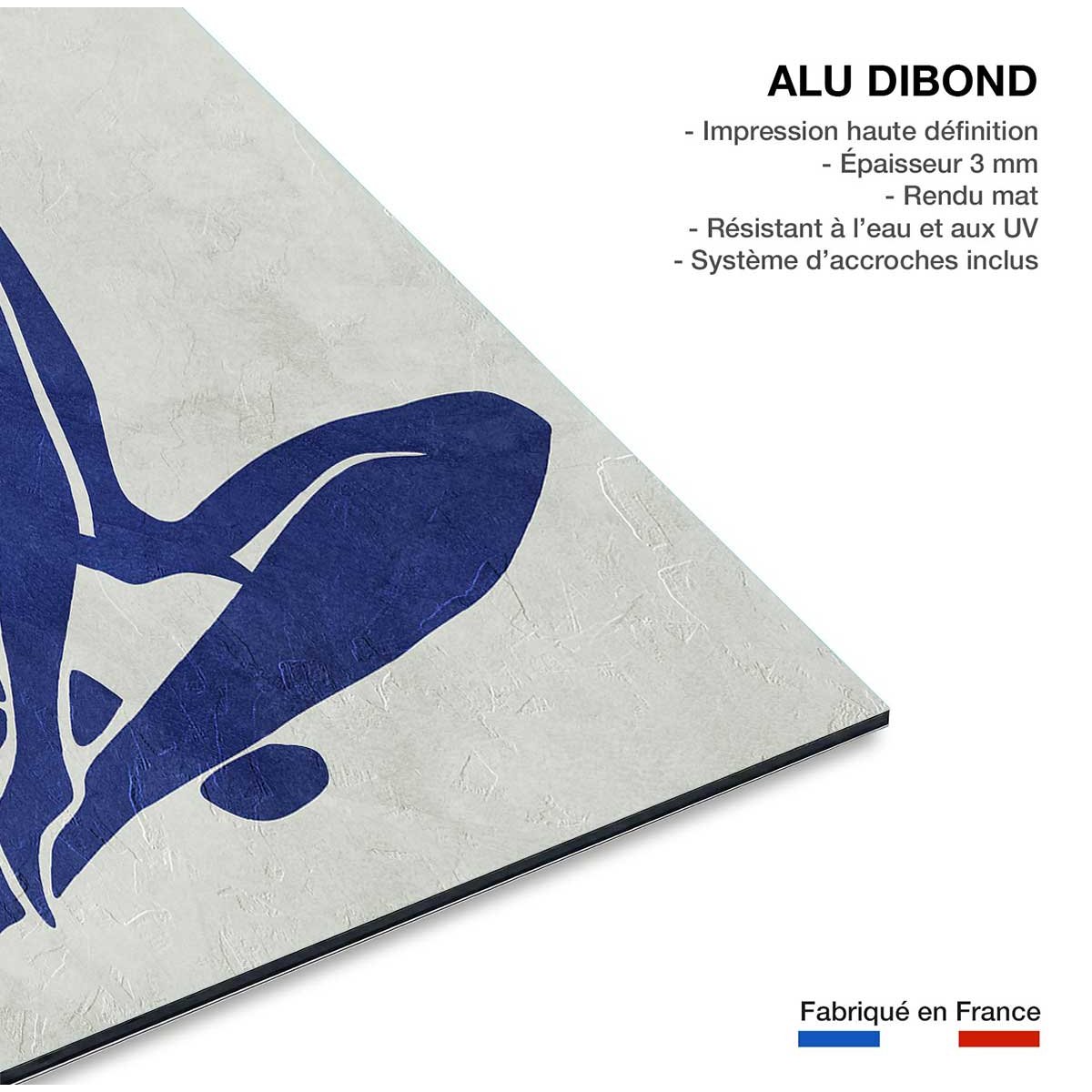 Tableau organique femme bleue tableau alu dibond, HEXOA